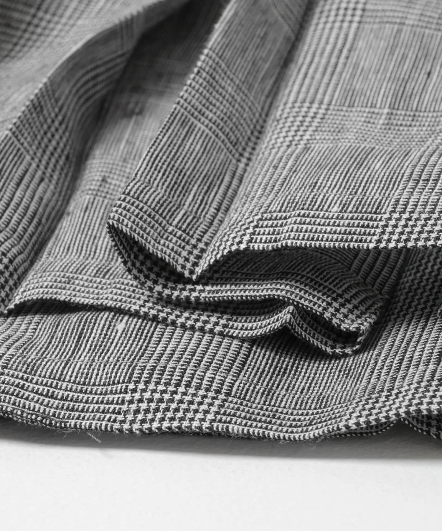 『別注』O’NEIL OF DUBLIN×かぐれ　LINEN PLEATS SKIRT GLEN CHECK XS