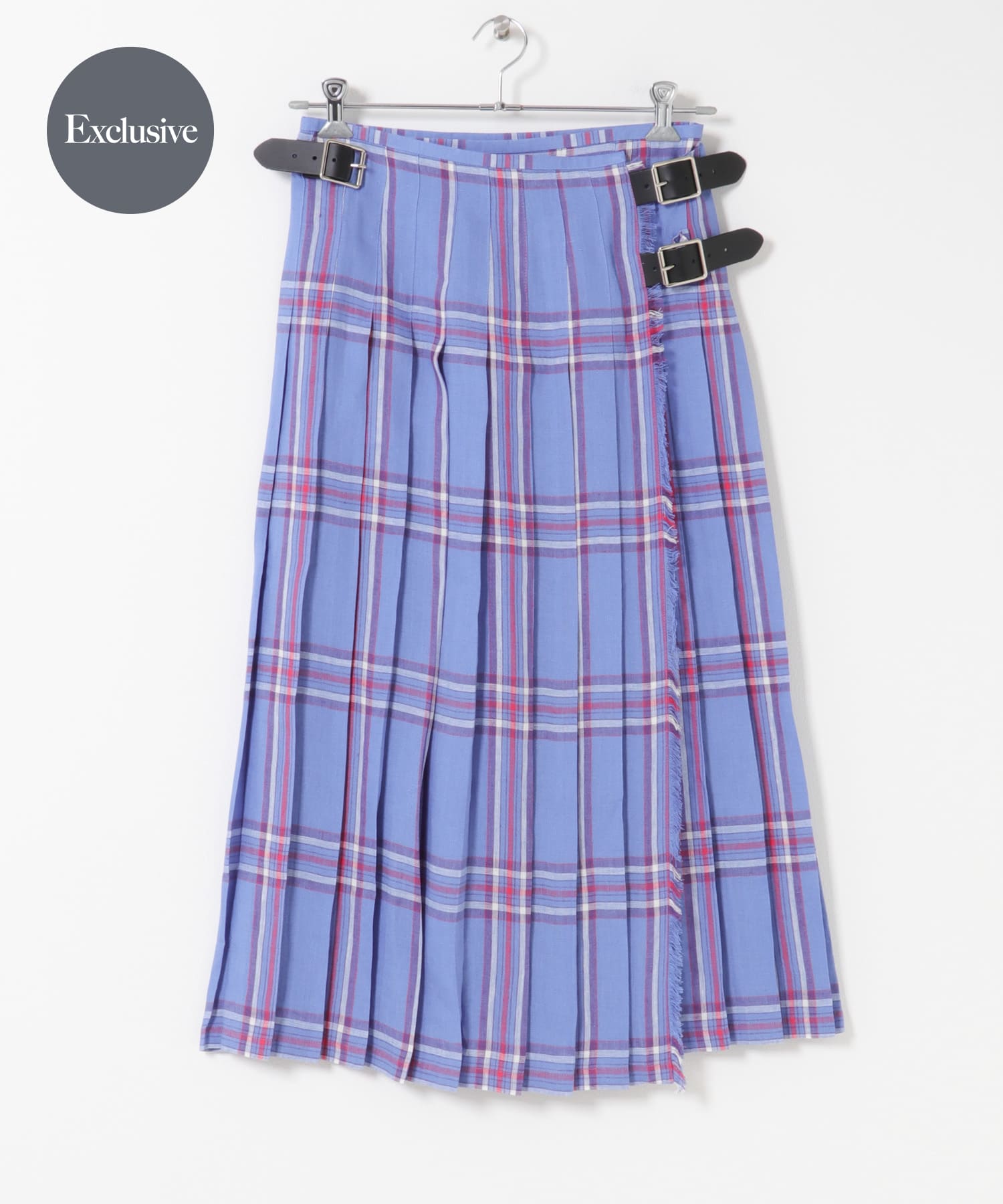 『別注』O’NEIL OF DUBLIN×かぐれ　LINEN PLEATS SKIRT
