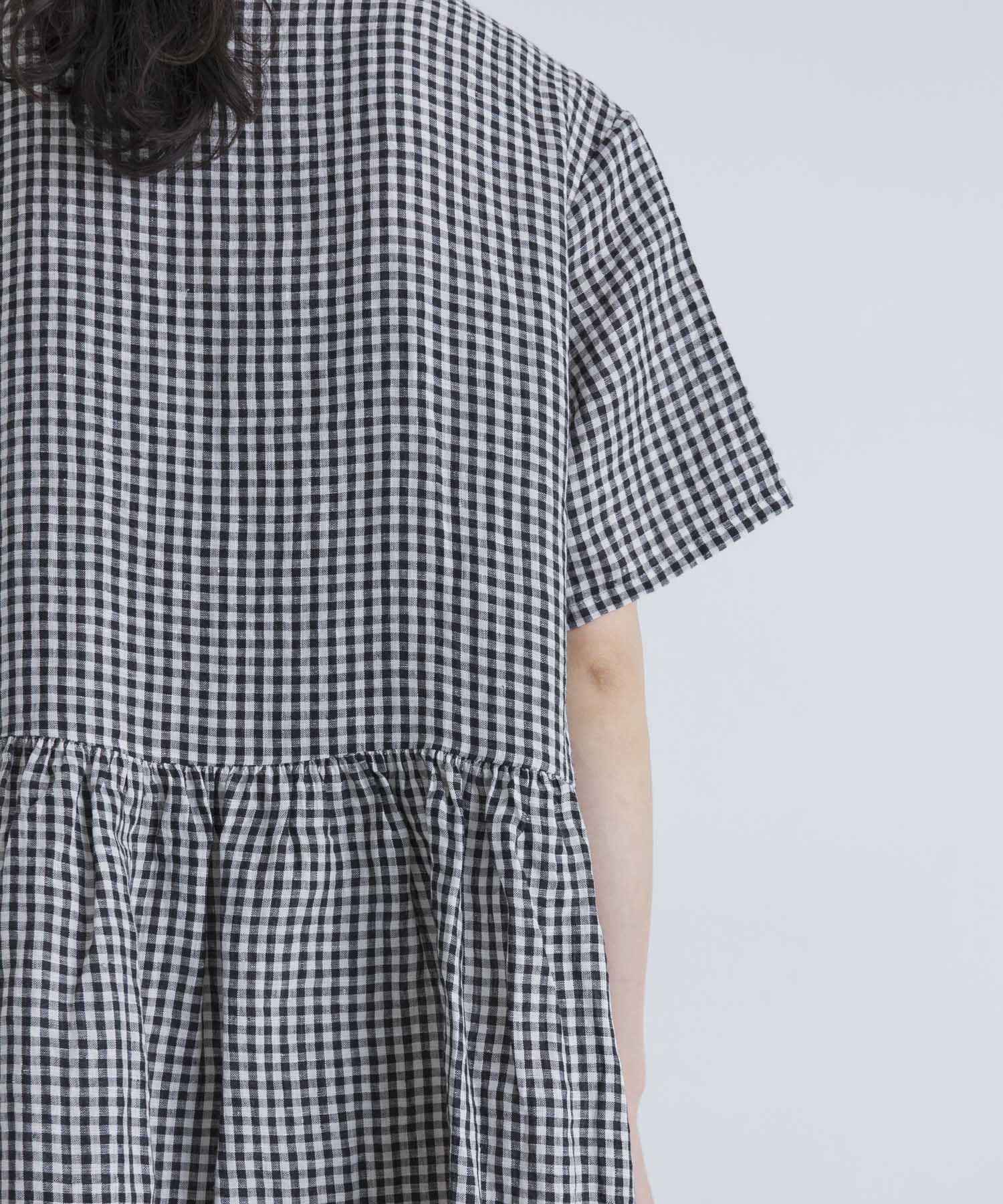 SOIL GINGHAM CHECK SHORT-SLEEVE DRESS(2 BLACK): ワンピース｜URBAN