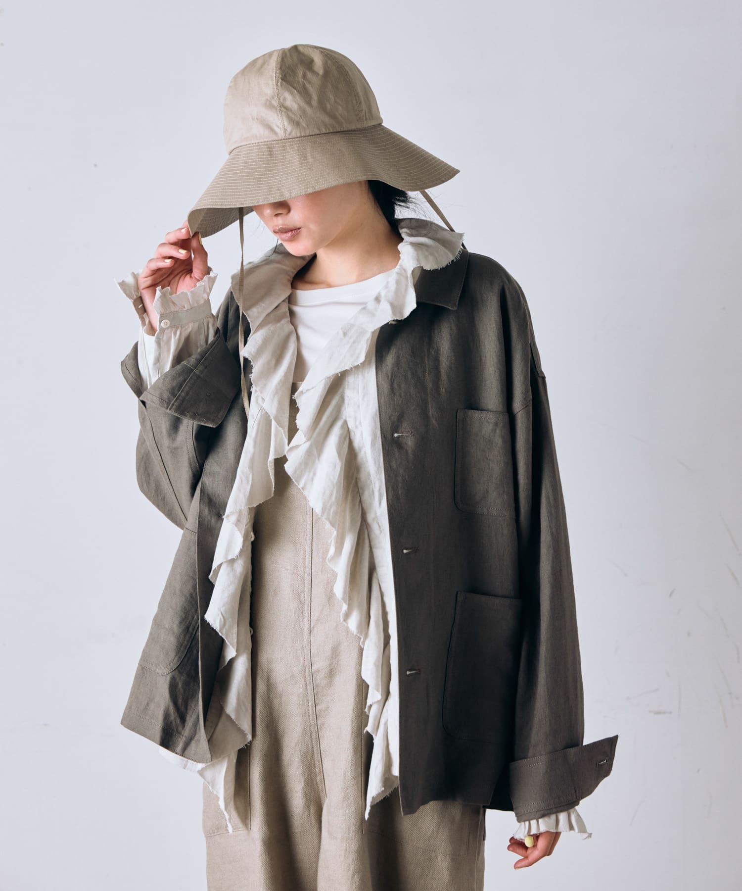 mature ha.　RIPSTOP GARDEN HAT GREIGE One