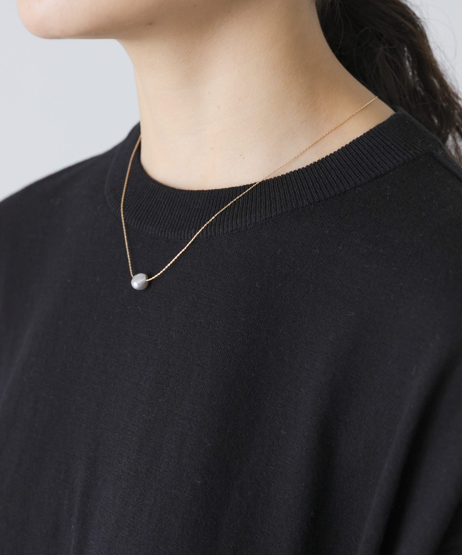 Toile RANDOM PEARL CHAIN NECKLACE(45 K10YE/GRY): アクセサリー