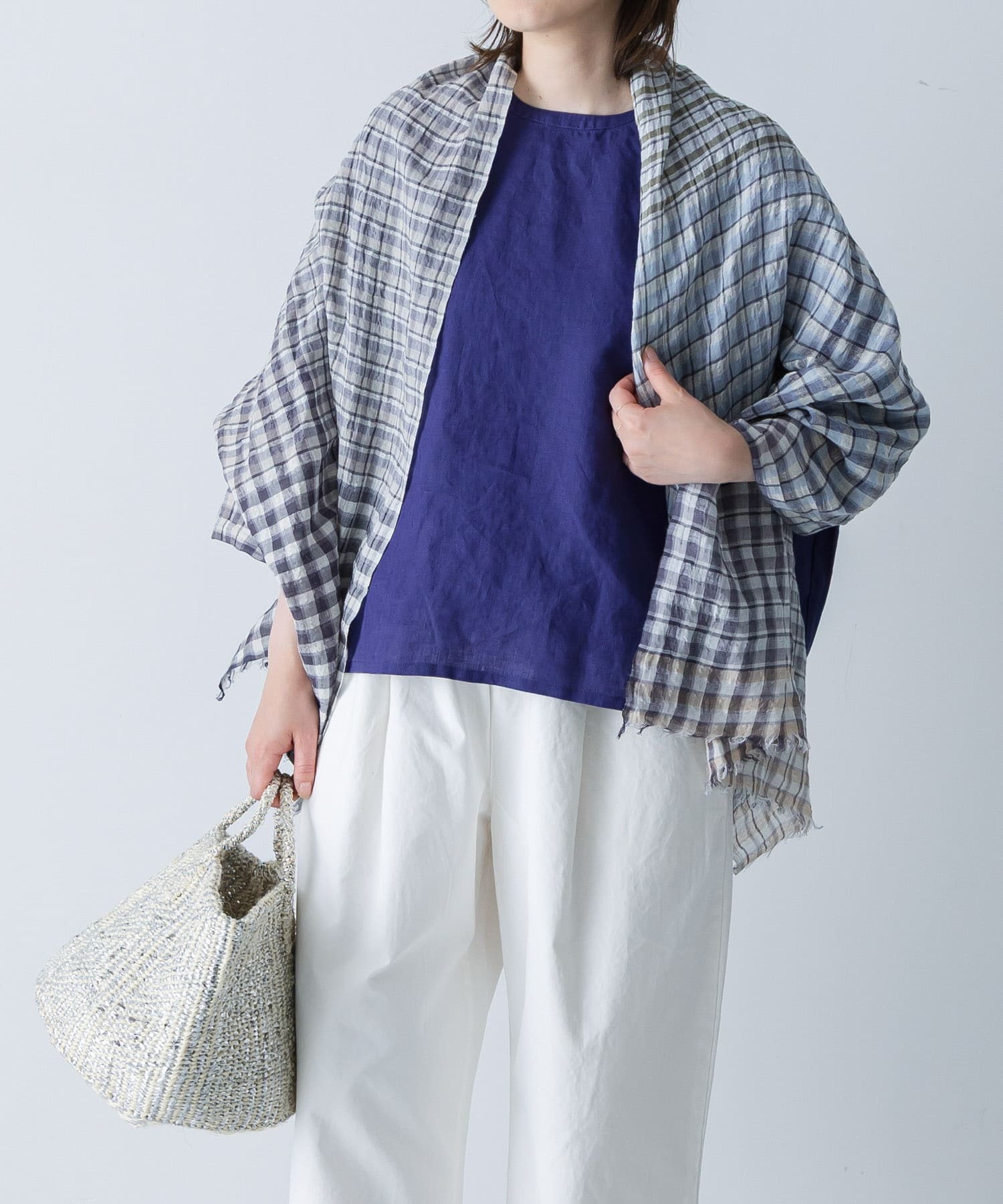 Khadi&co　LINEN COTTON STOLE GRYCK Free