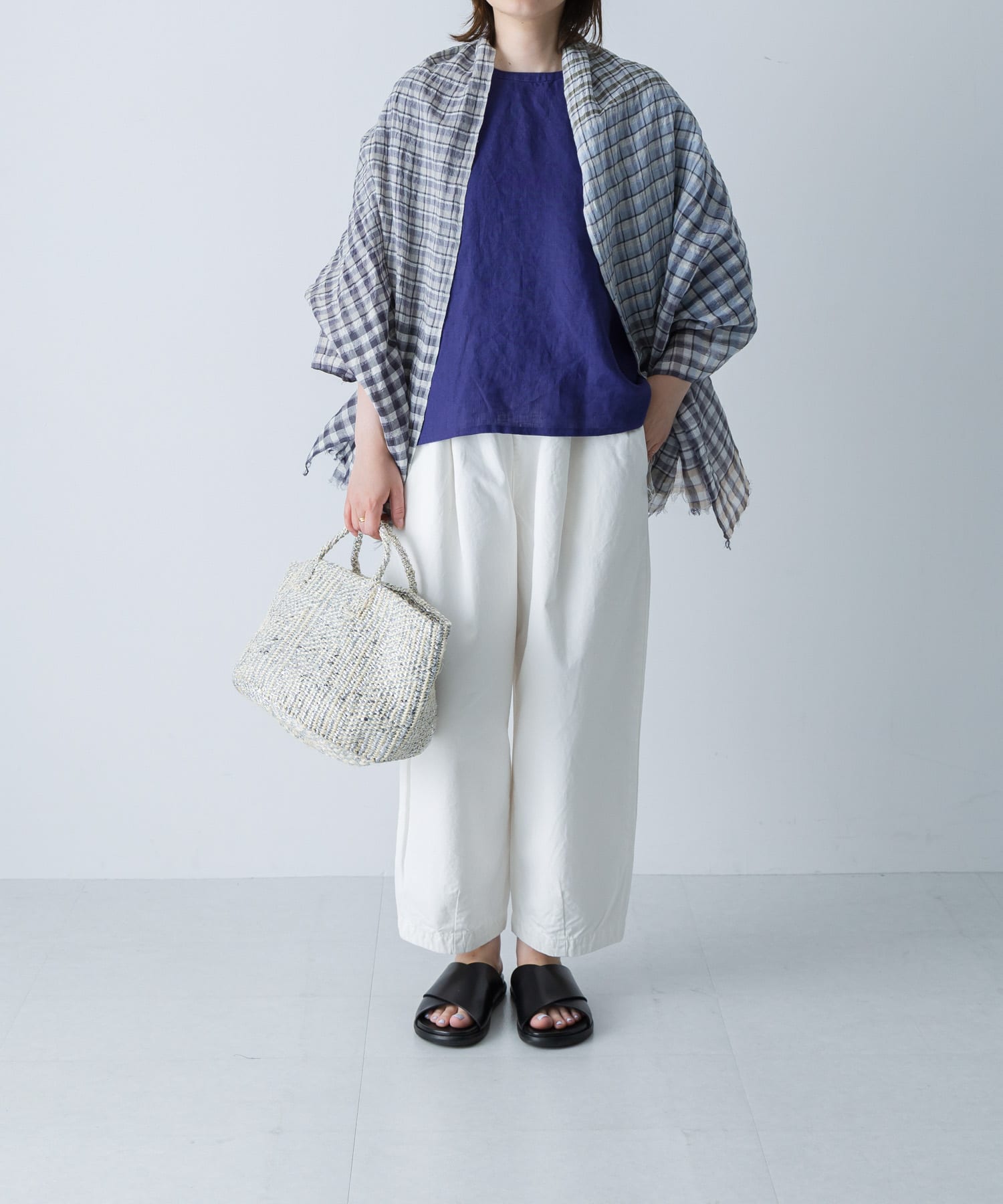 Khadi&co　LINEN COTTON STOLE GRYCK Free
