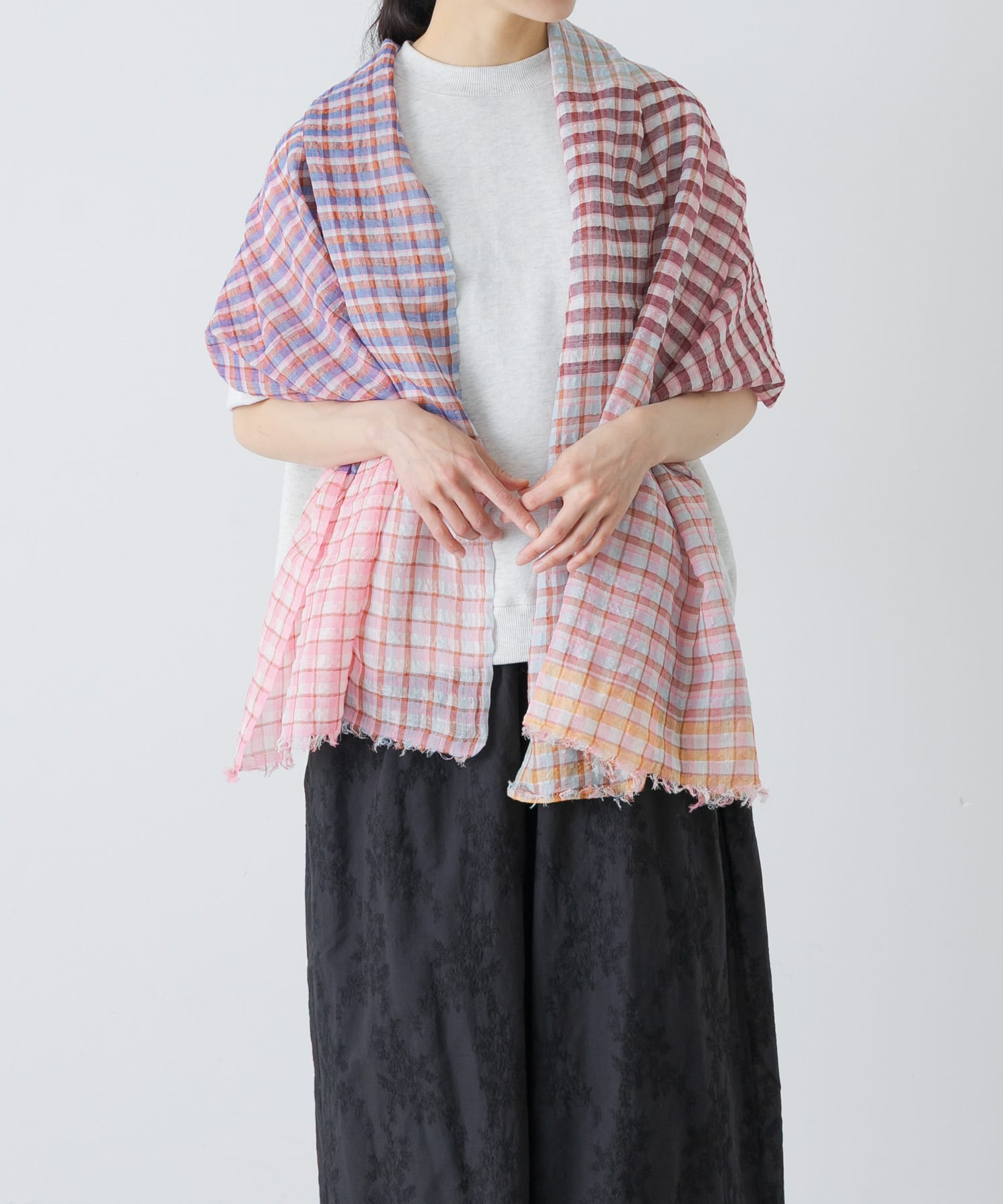 Khadi&co　LINEN COTTON STOLE PKCK Free