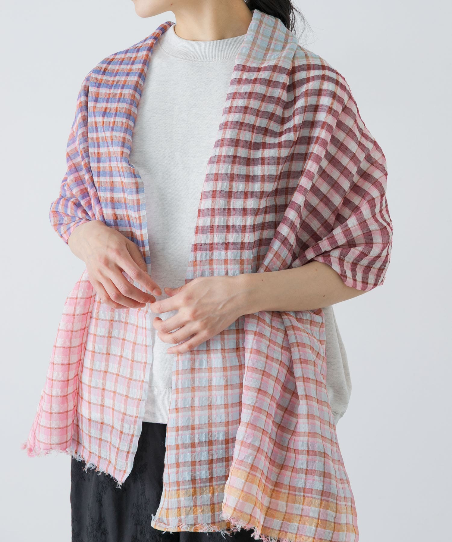 Khadi&co　LINEN COTTON STOLE PKCK Free