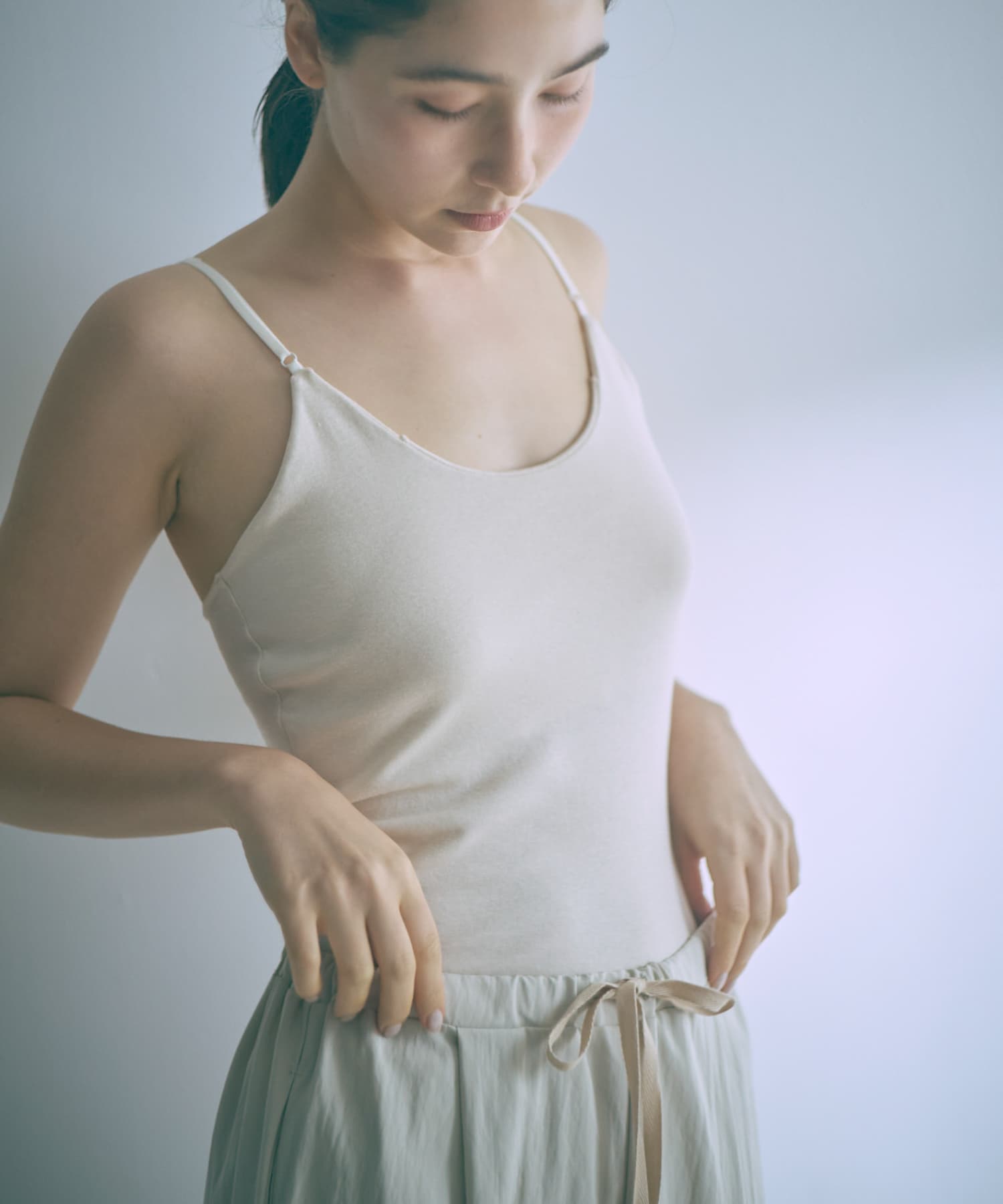 me.　COTTON SILKパッド入りキャミソール