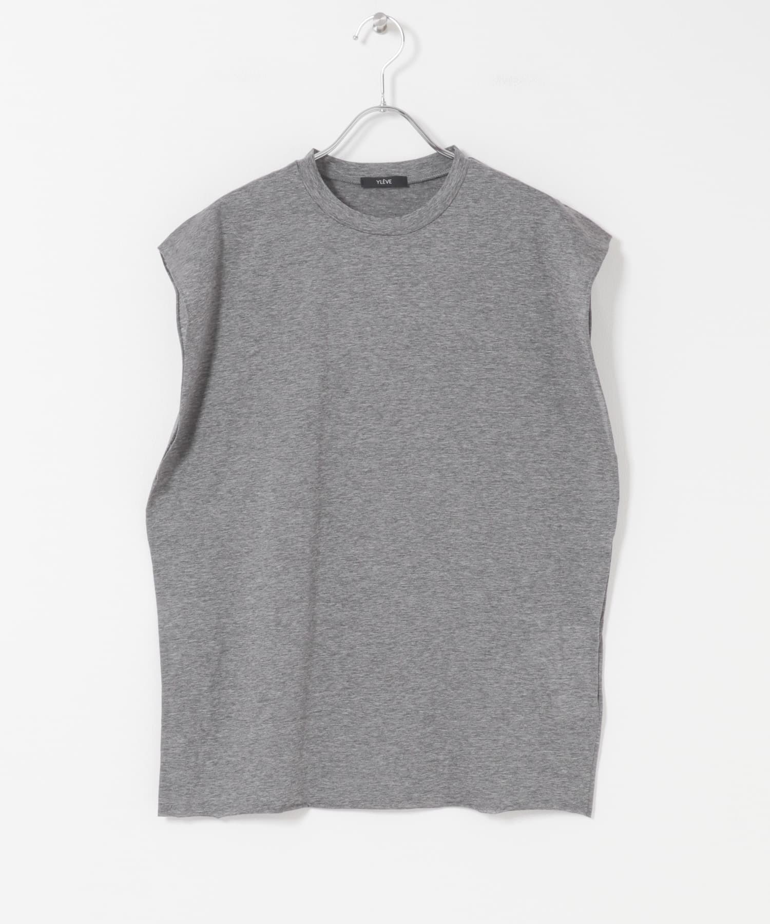 YLEVE　SHEER SLEEVELESS PULLOVER CHARCOAL 1