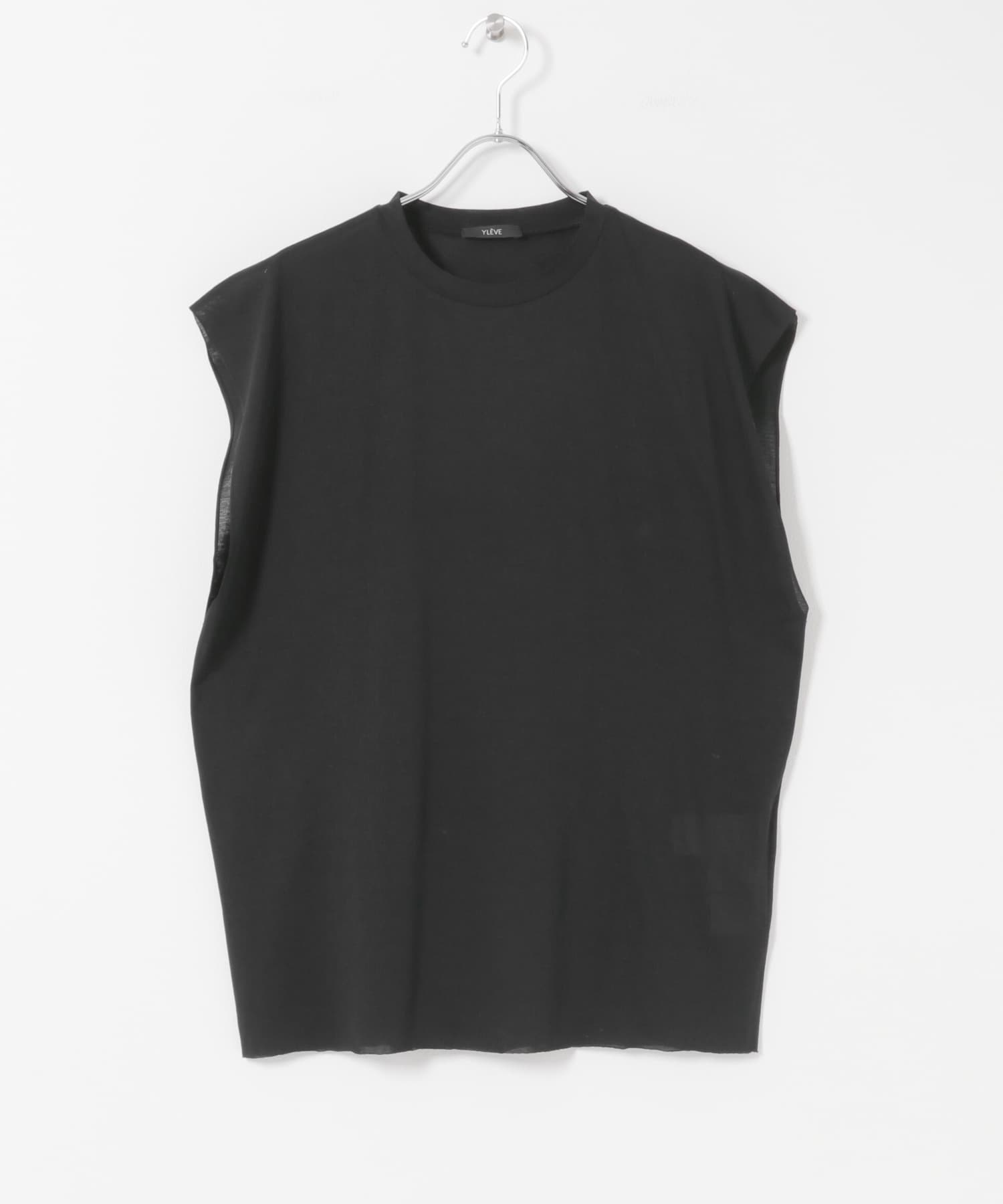 YLEVE　SHEER SLEEVELESS PULLOVER BLACK 1