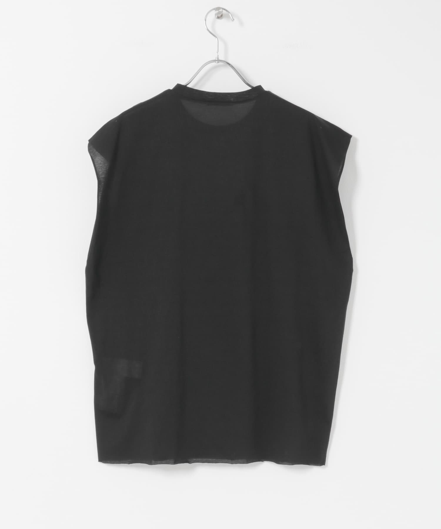 YLEVE　SHEER SLEEVELESS PULLOVER BLACK 1
