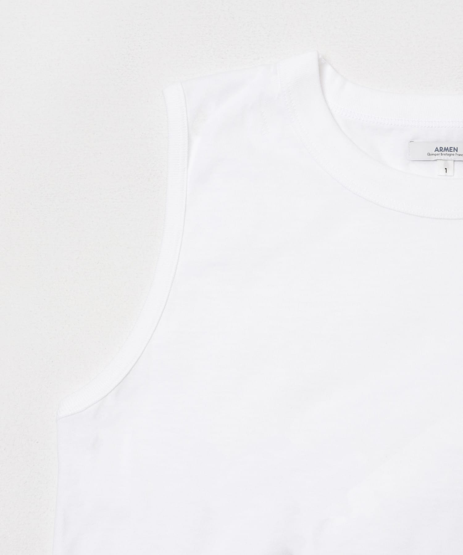ARMEN　CREW NECK NO-SLEEVE PULLOVER WHITE 1