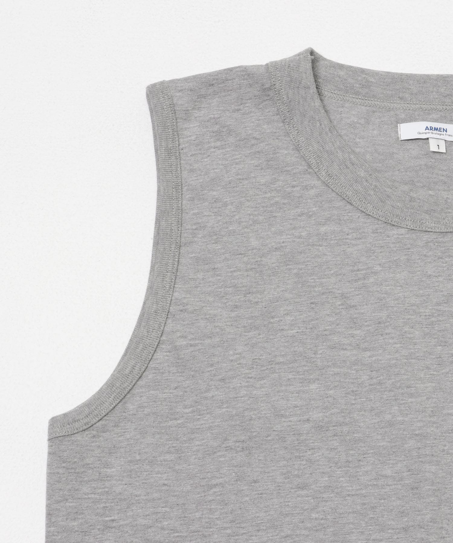 ARMEN　CREW NECK NO-SLEEVE PULLOVER 杢GRY 1