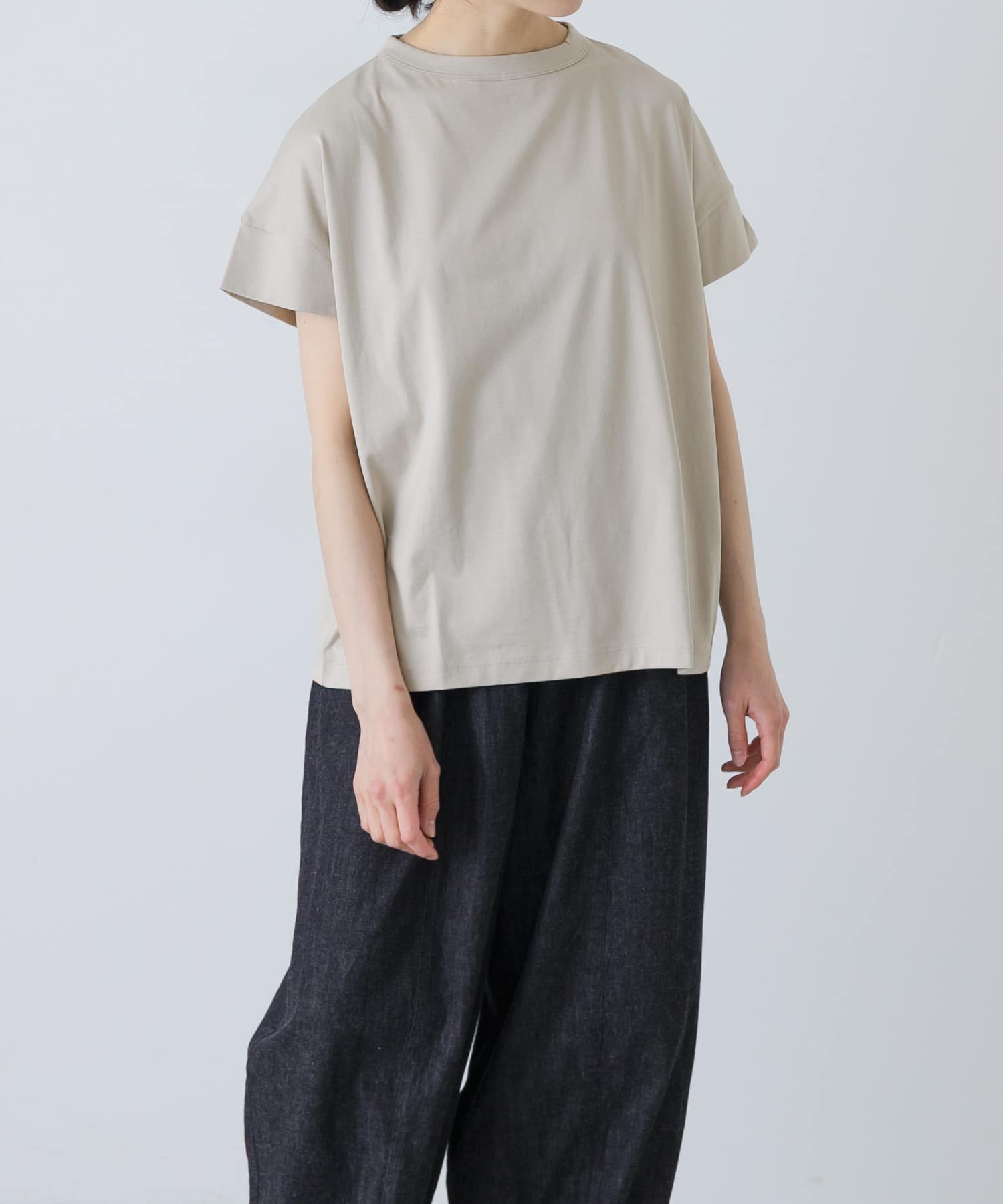 handvaerk　BOTTLE NECK SHORT-SLEEVE T-SHIRT