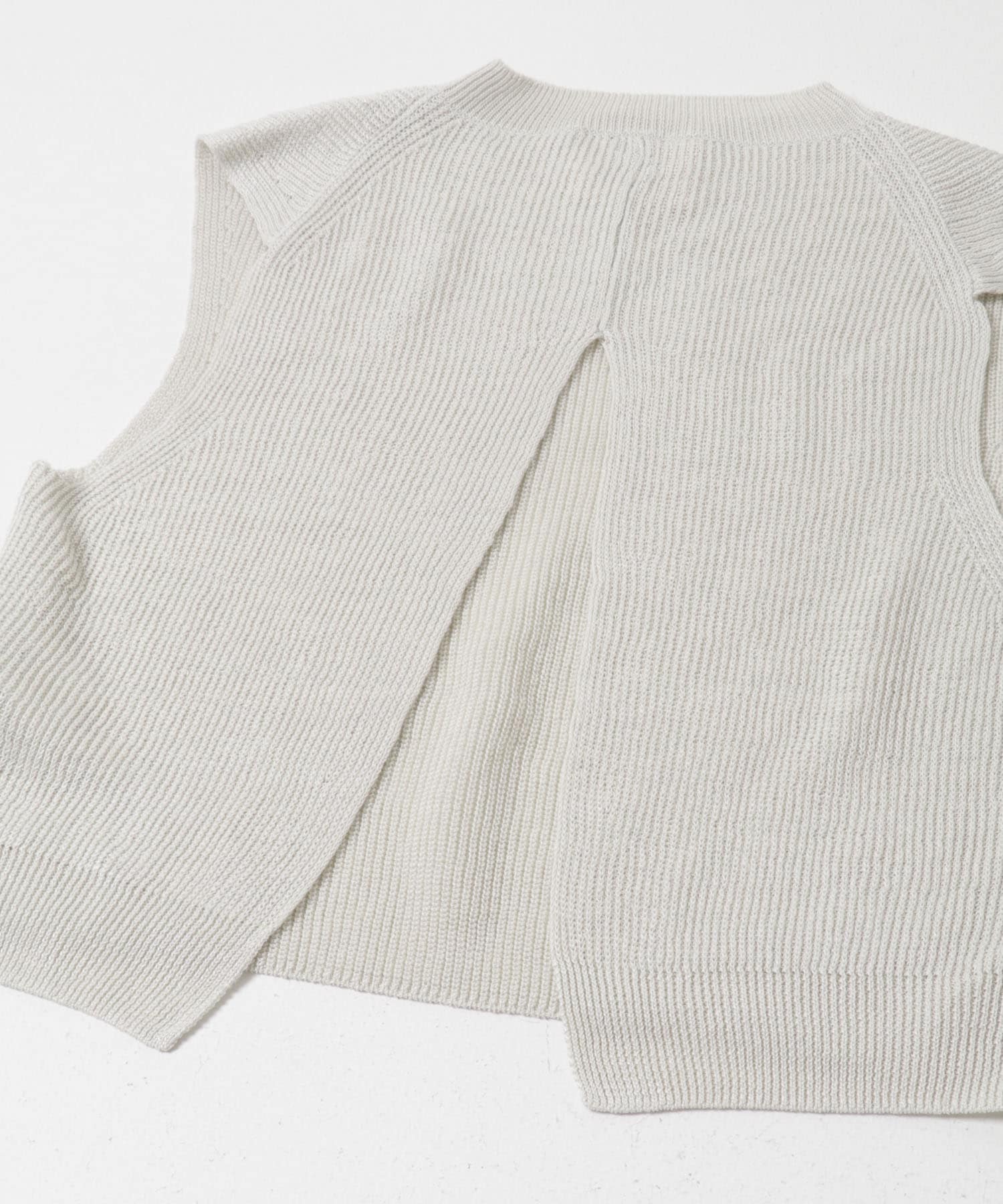 unfil　FRENCH LINEN KNIT VEST MIST 1