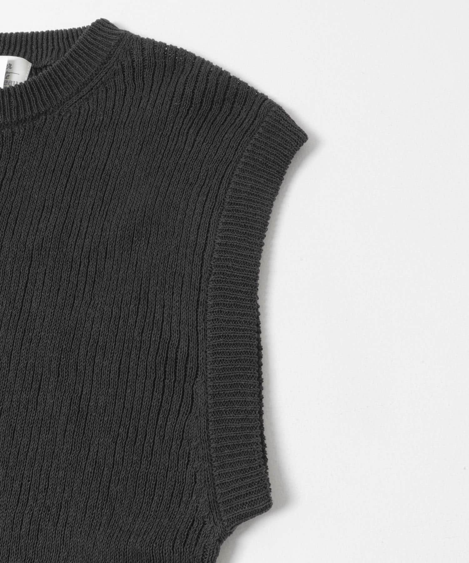 Charpentier de vaisseu　COTTON NO-SLEEVE KNIT D.GRY 1