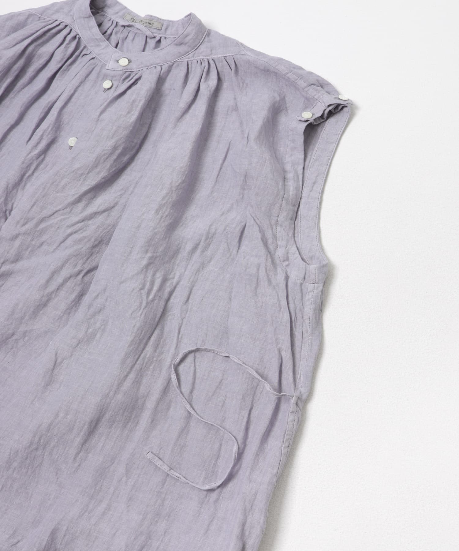 Vlas Blomme　2WAYケープブラウス BLUE GRAY Free