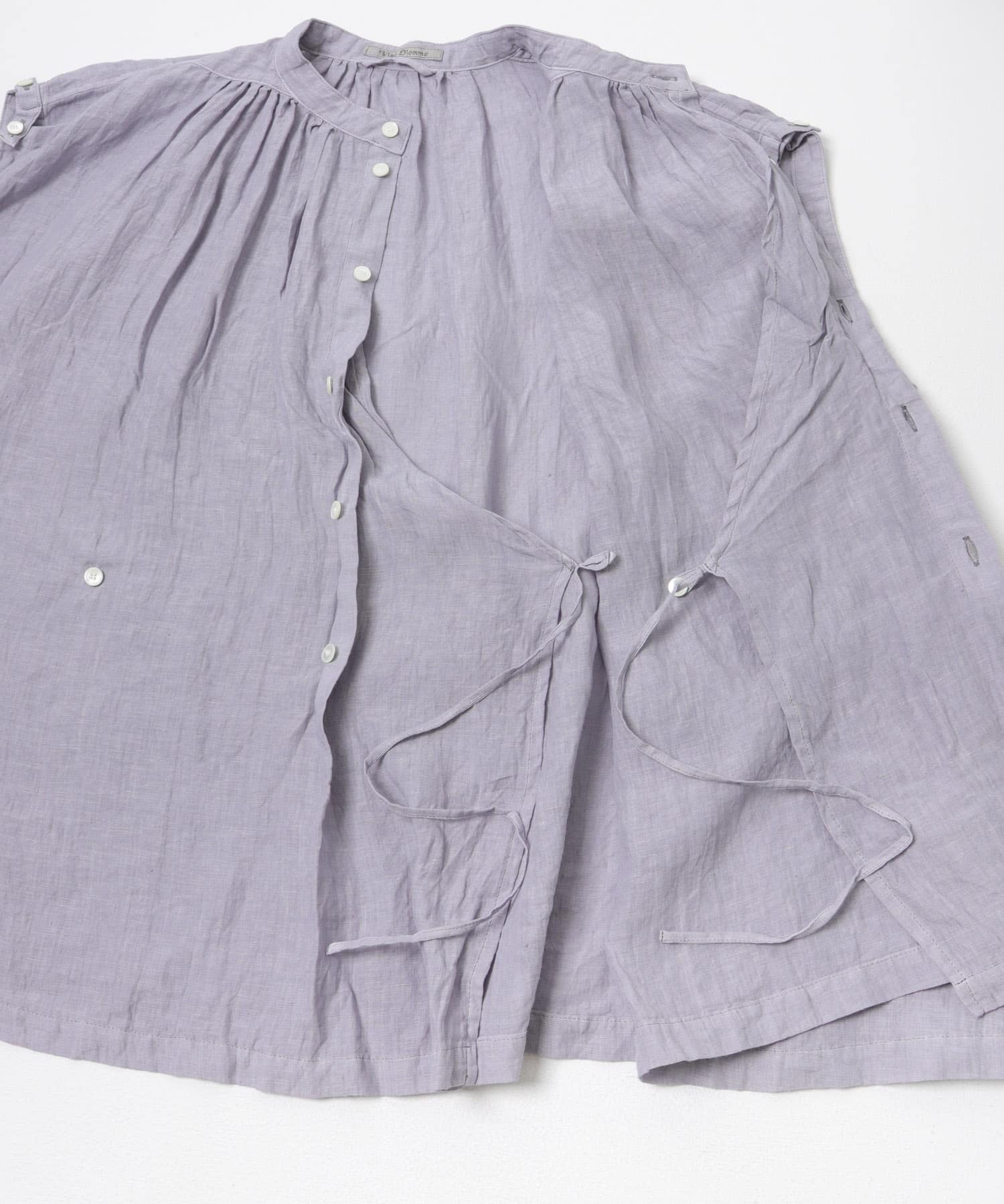 Vlas Blomme　2WAYケープブラウス BLUE GRAY Free