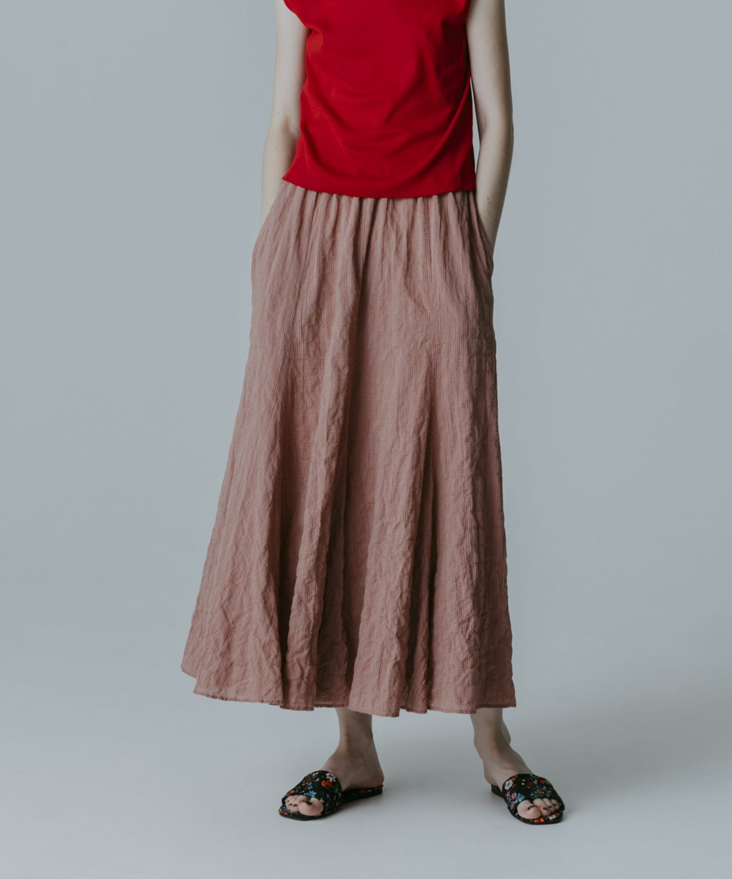 MEYAME　PLEATED FLARE SKIRT