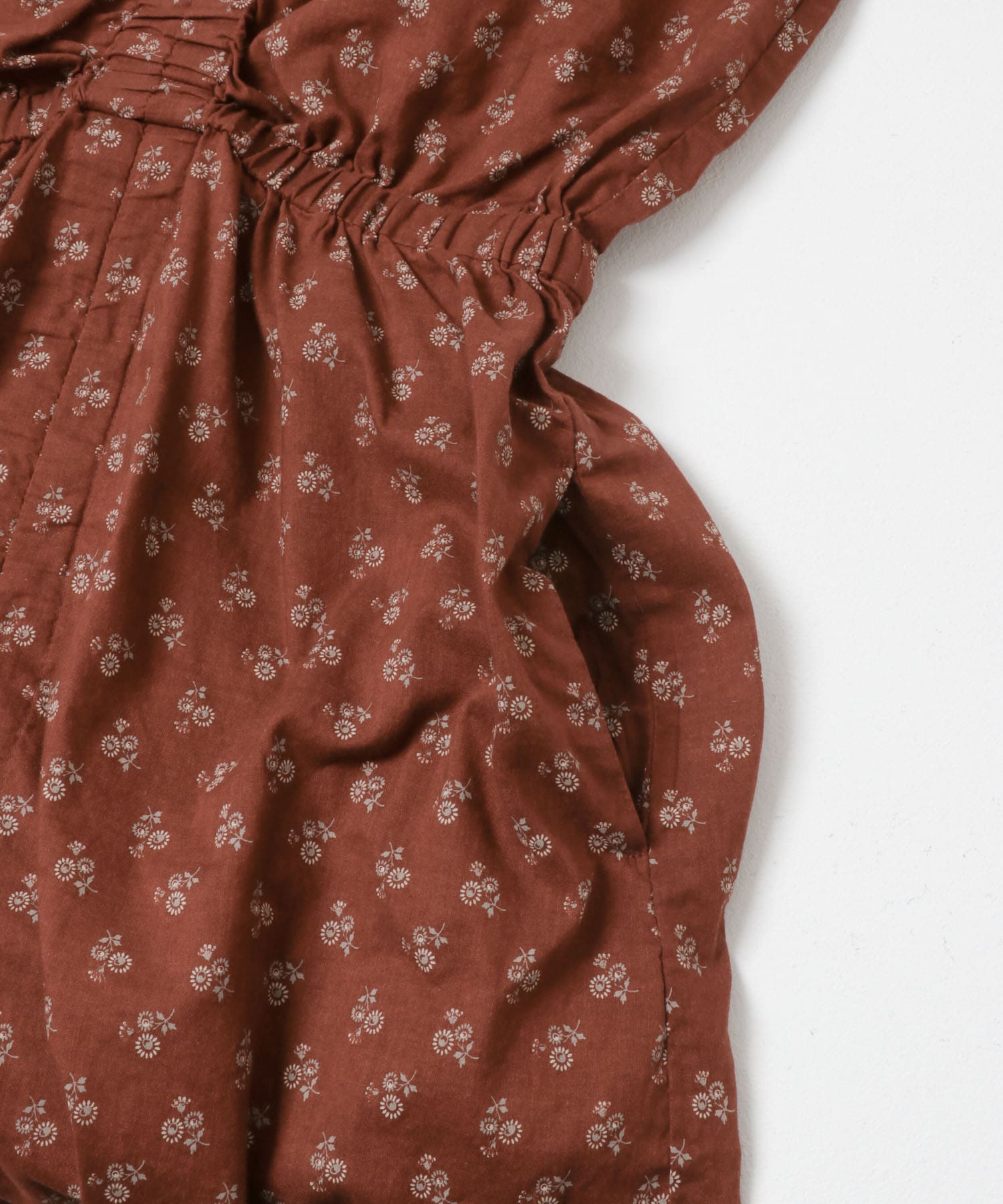 MEYAME　PRINT SUMMER DRESS BURGUNDY Free