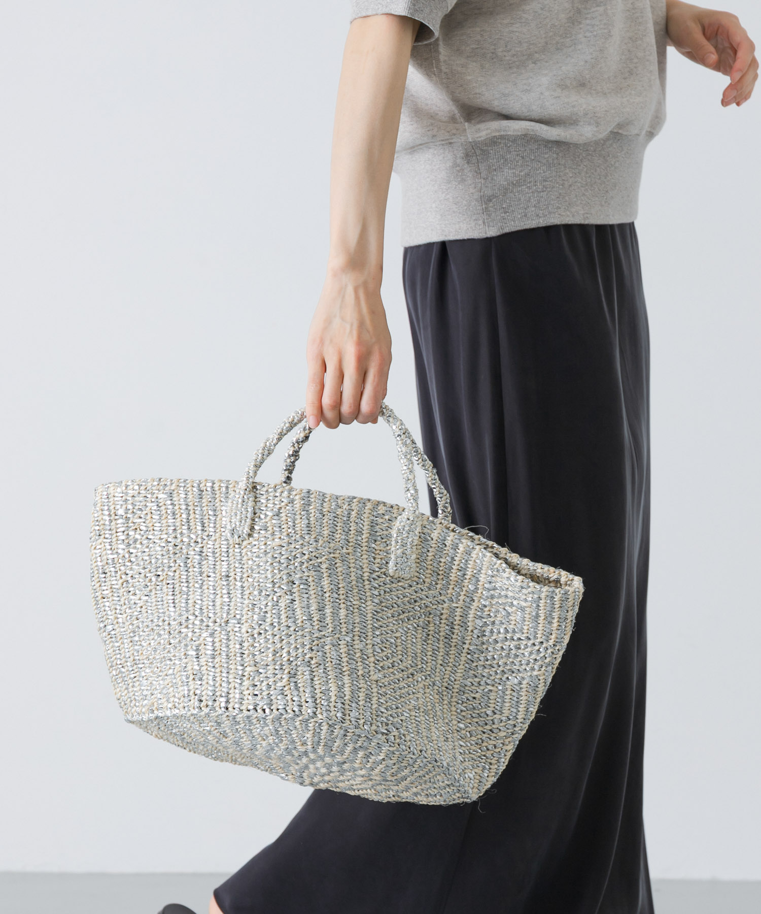 アフリカンスクエア　サイザルバッグ 12×8