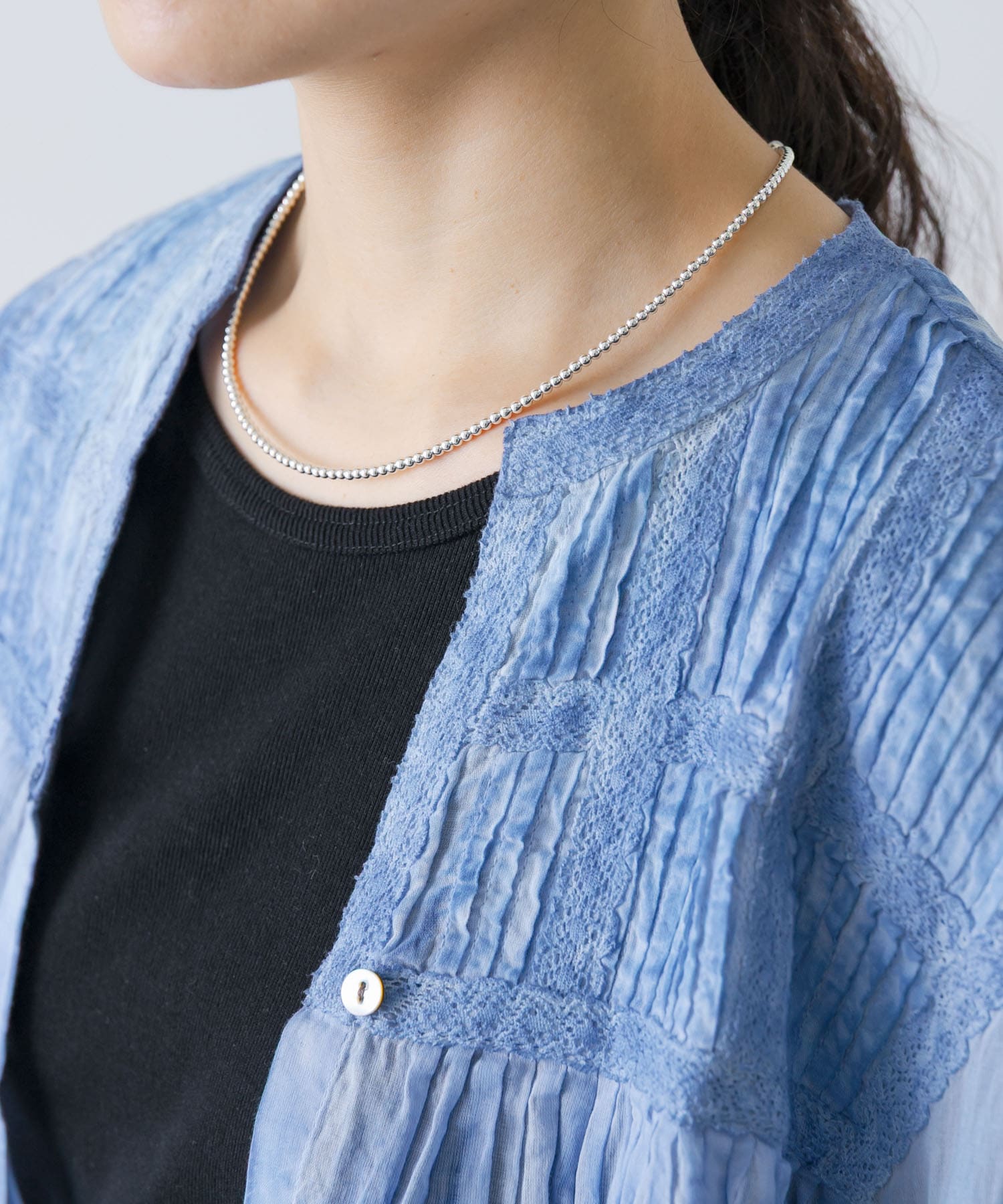 ERICKA NICOLAS BEGAY PLAIN DESIGN NECKLACE45(45 OXIDIZED