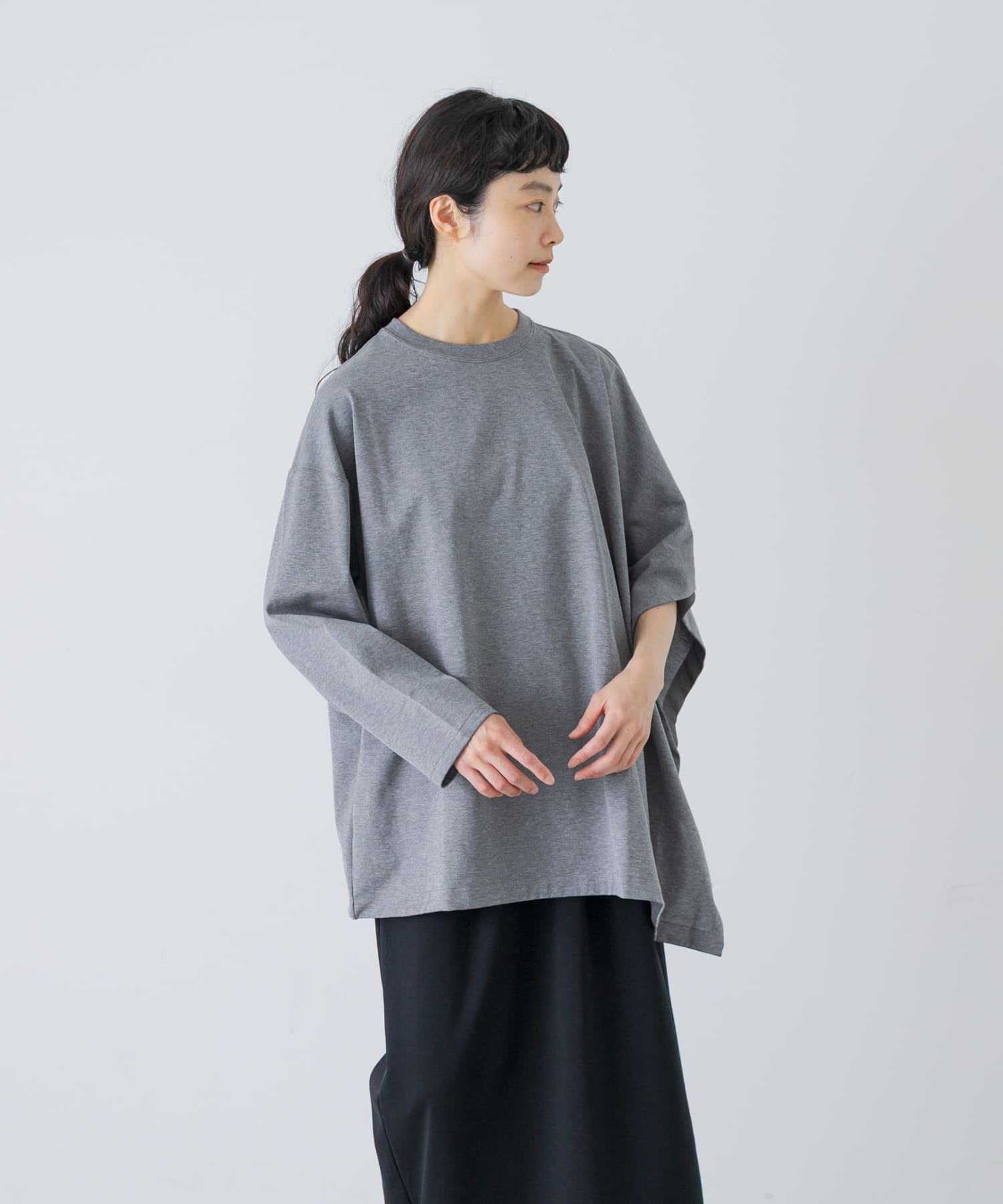 HAVERSACK ウルティマ天竺クルーネックシャツ(1 TOP GRAY): トップス