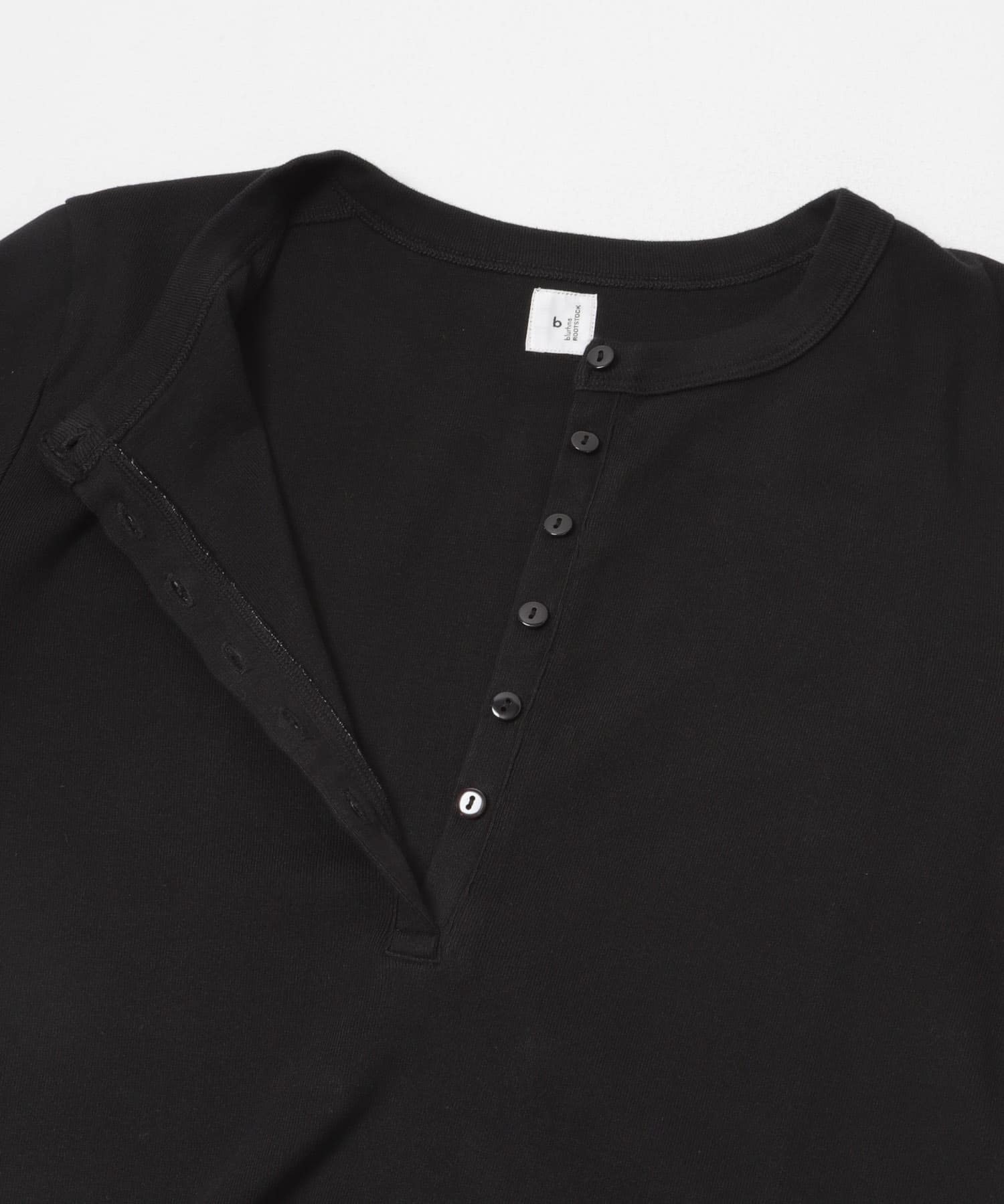 blurhmsROOTSTOCK　CLASSIC HENLEY-NECK LONG-SLEEVE BLACK 0