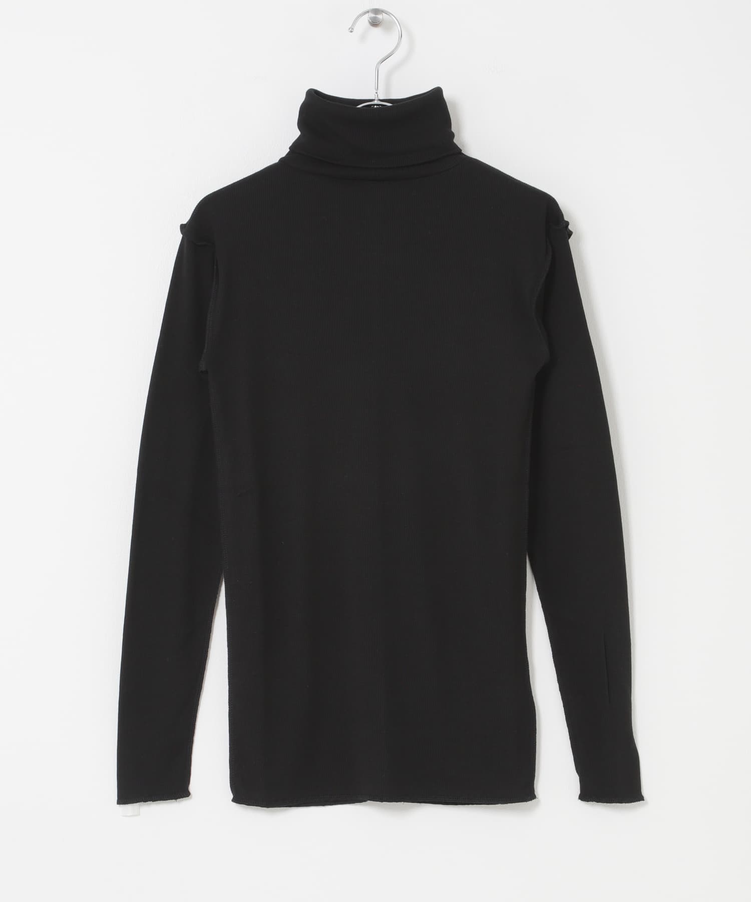 MEYAME　SOFT RIB TURTLENECK BLACK Free