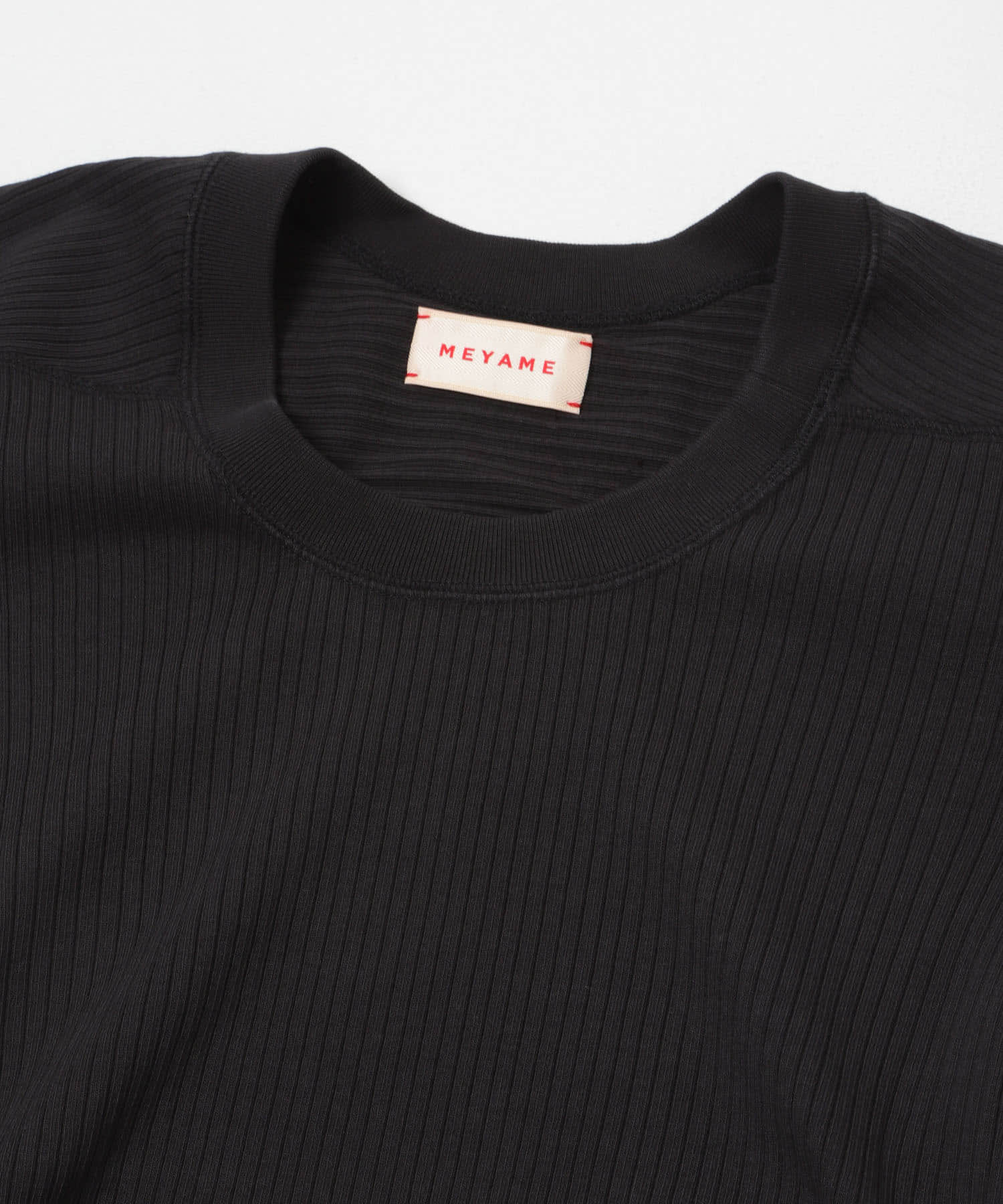 MEYAME　OBLONG NECK RIB PULLOVER BLACK Free