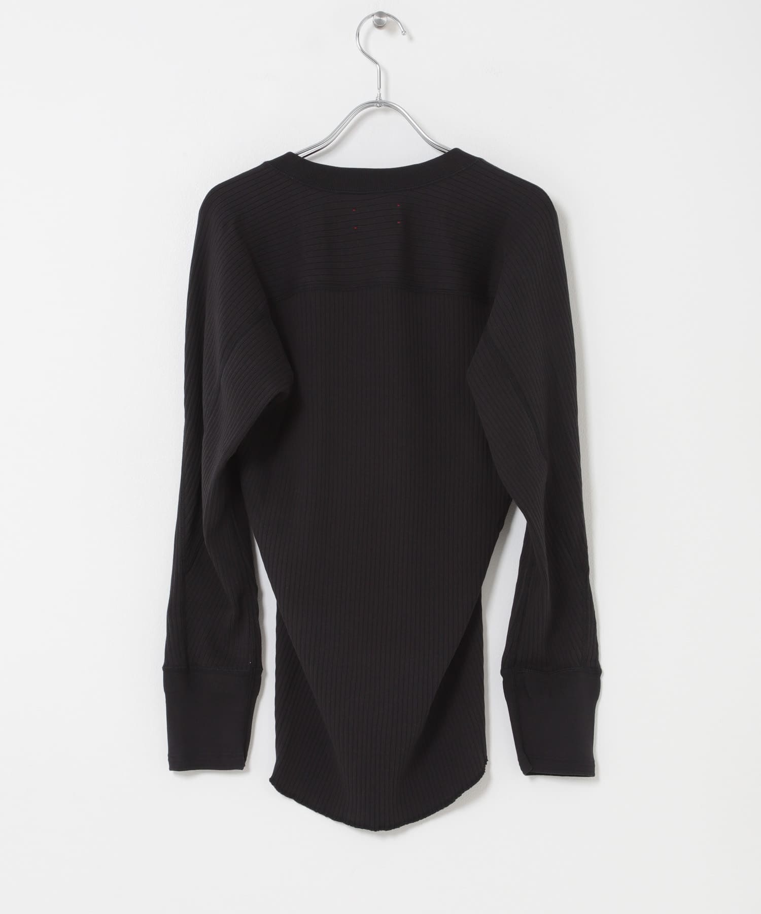 MEYAME　OBLONG NECK RIB PULLOVER BLACK Free
