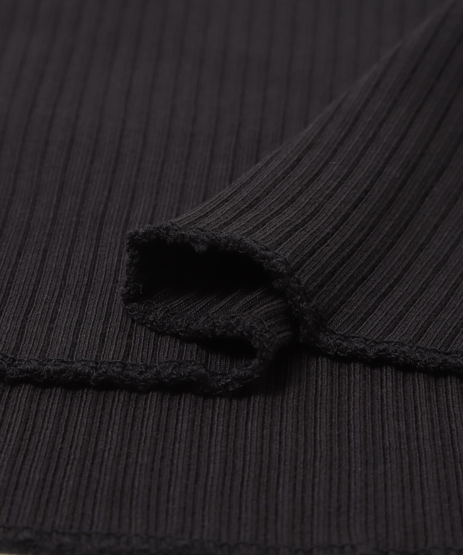MEYAME　OBLONG NECK RIB PULLOVER BLACK Free