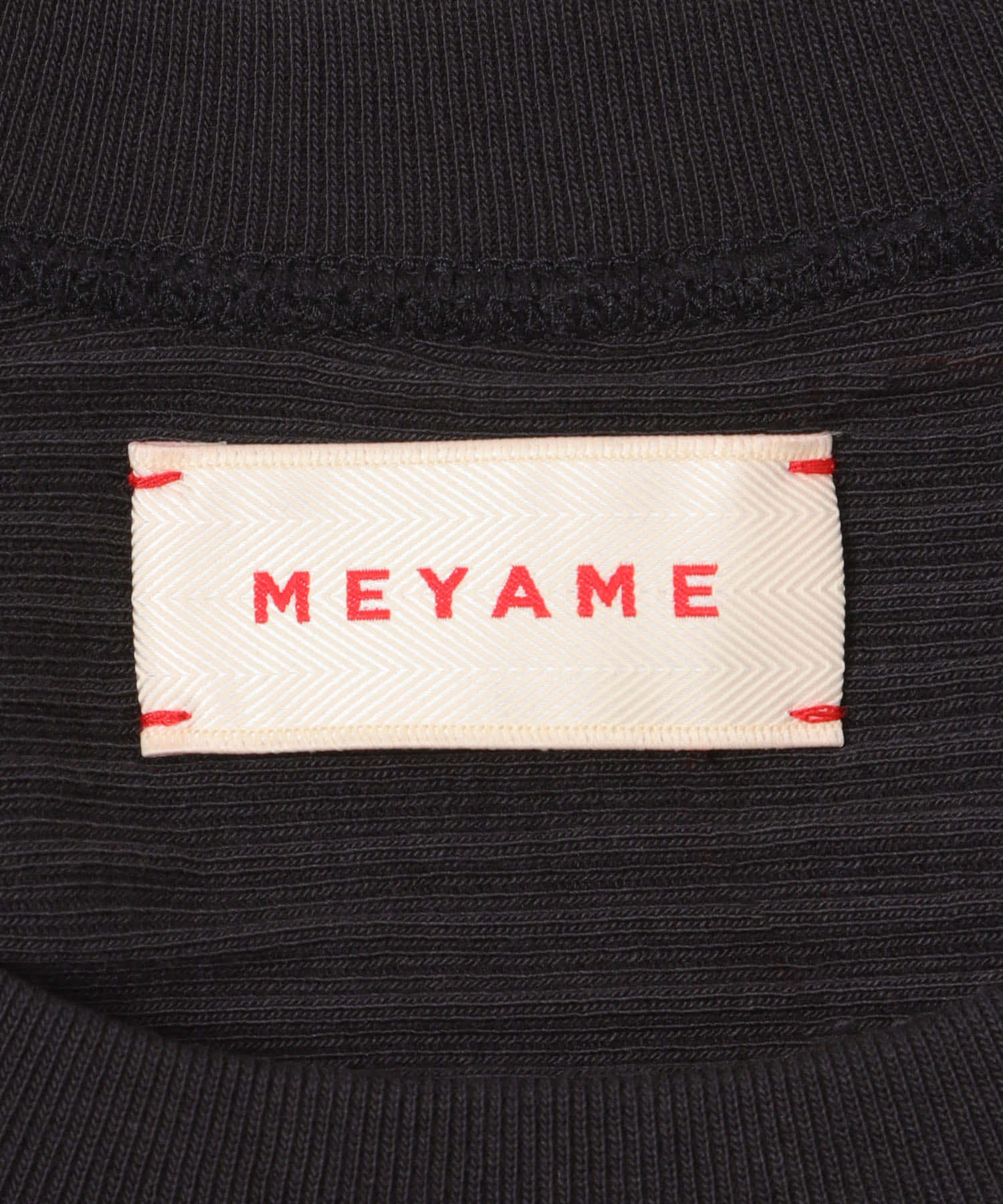 MEYAME　OBLONG NECK RIB PULLOVER BLACK Free