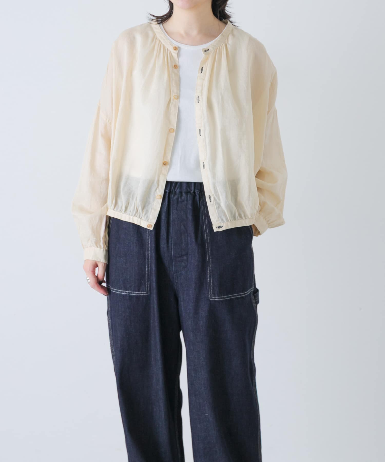 Vlas Blomme　シアーギャザーブラウス