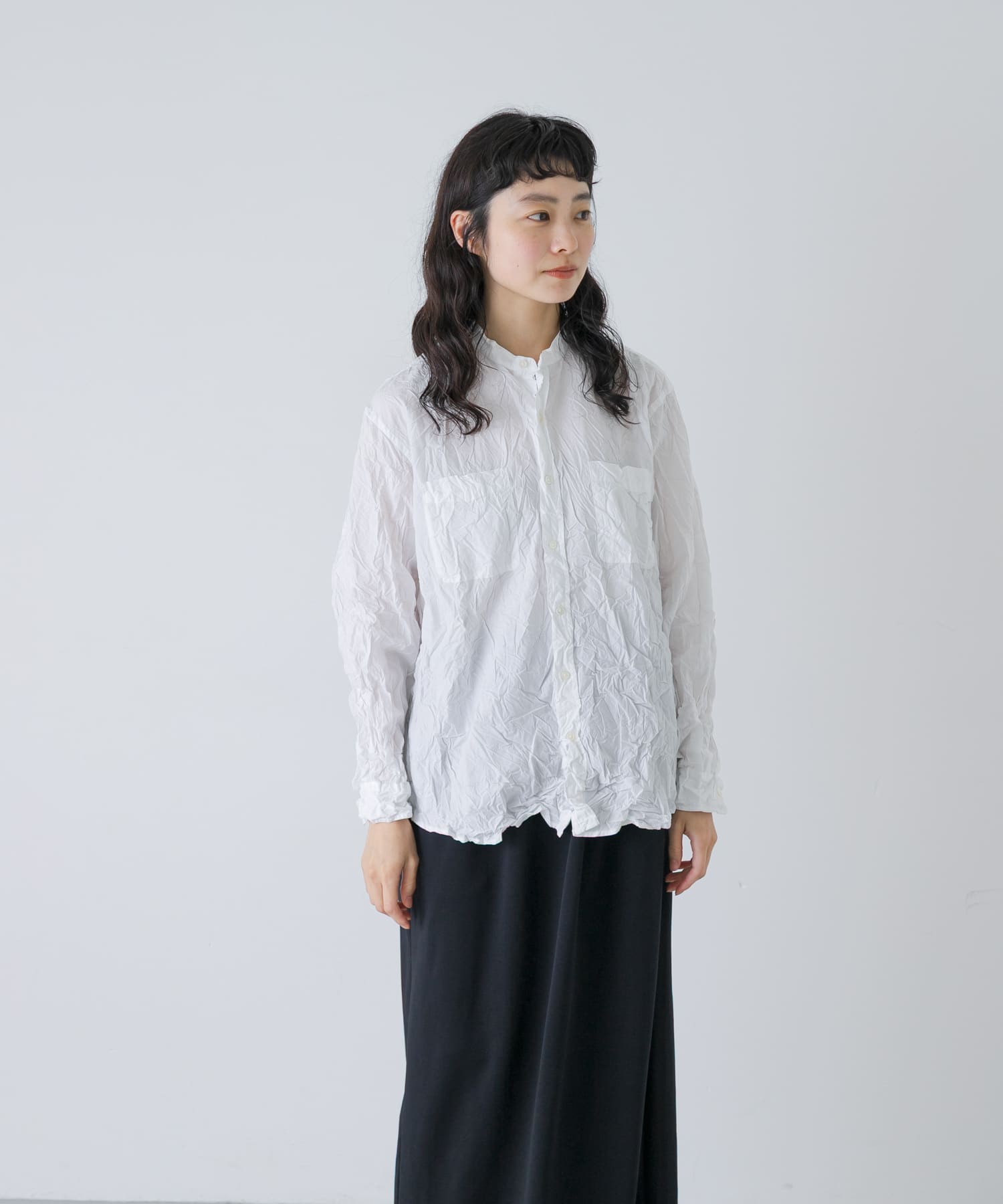 Vas-Y Lentement　WRINKLE BANDED COLLAR SHIRTS