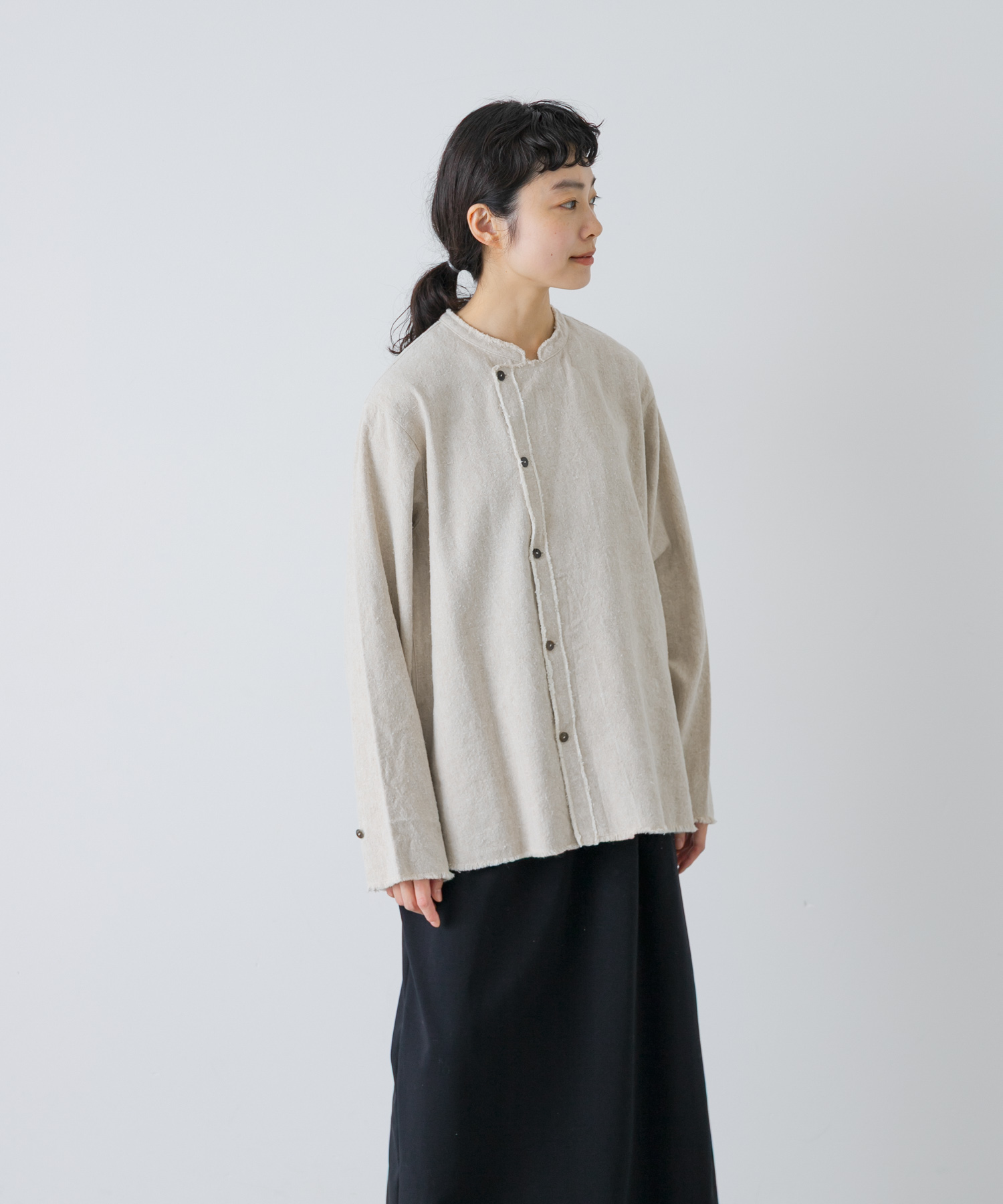 MITTAN　亜麻苧麻絹シャツ