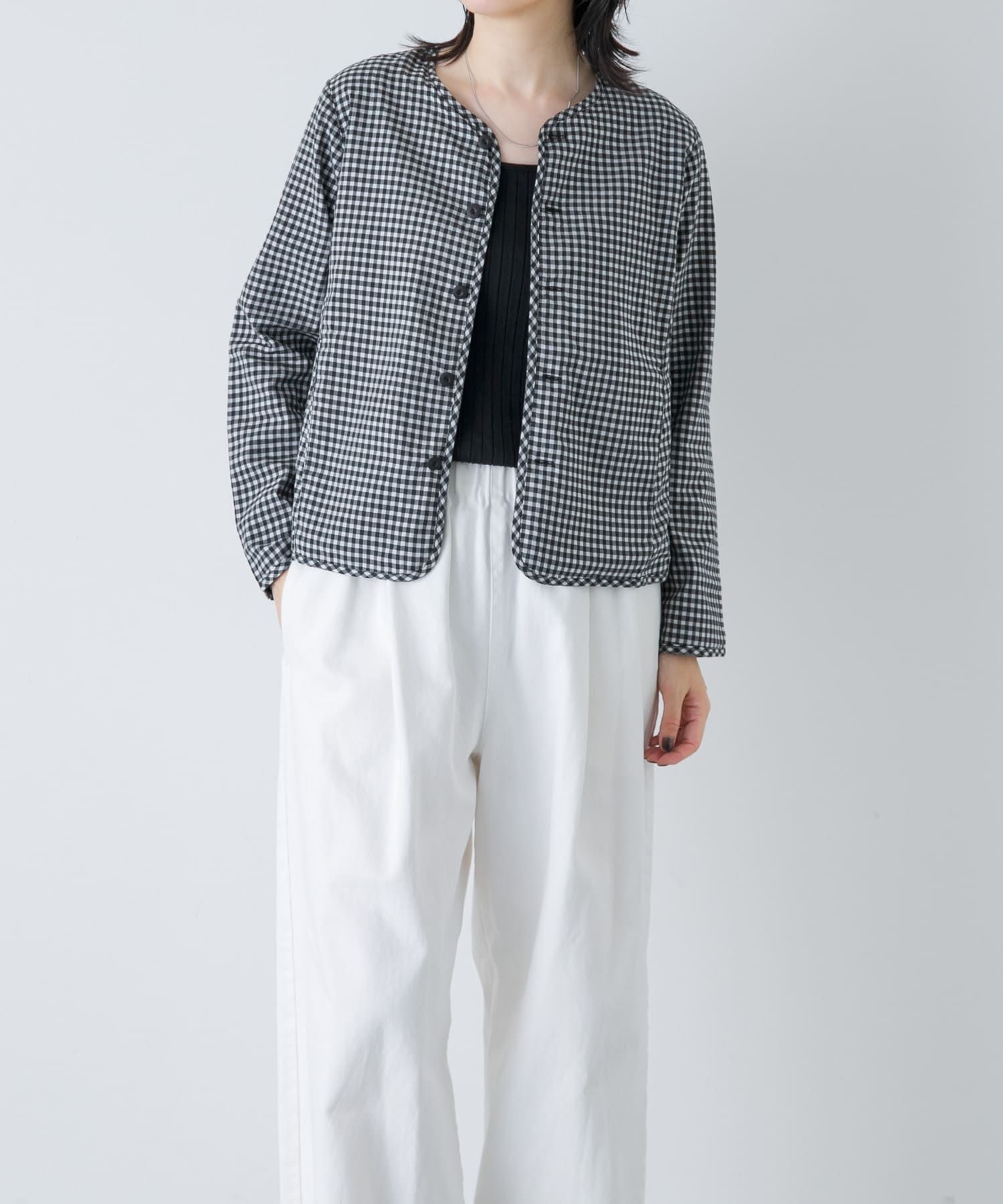 Yoli ジャケット Yoli GINGHAM REVERSIBLE JACKET(1 BLACKBLACK): アウター｜URBAN