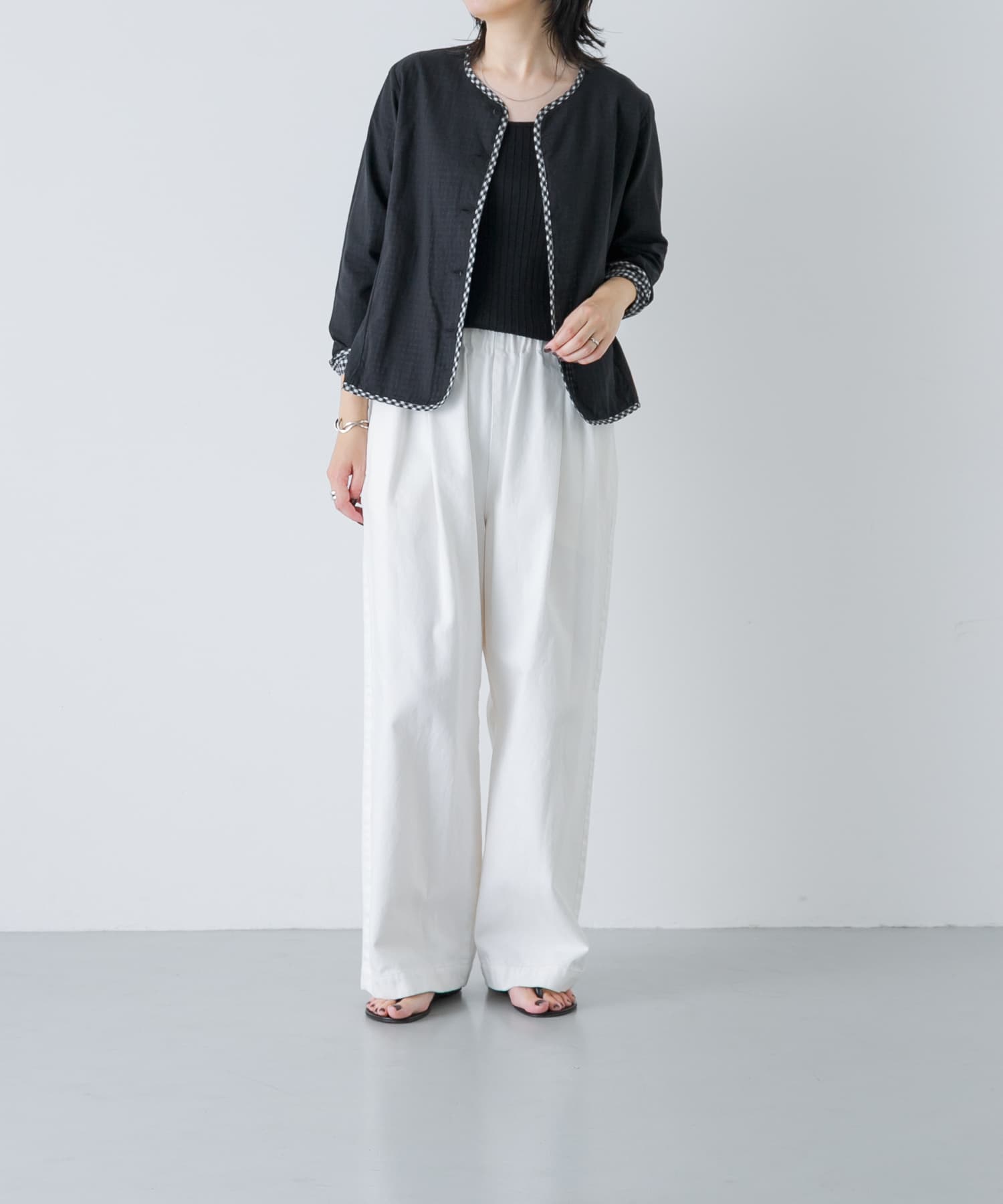 Yoli GINGHAM REVERSIBLE JACKET(1 BLACKBLACK): アウター｜URBAN