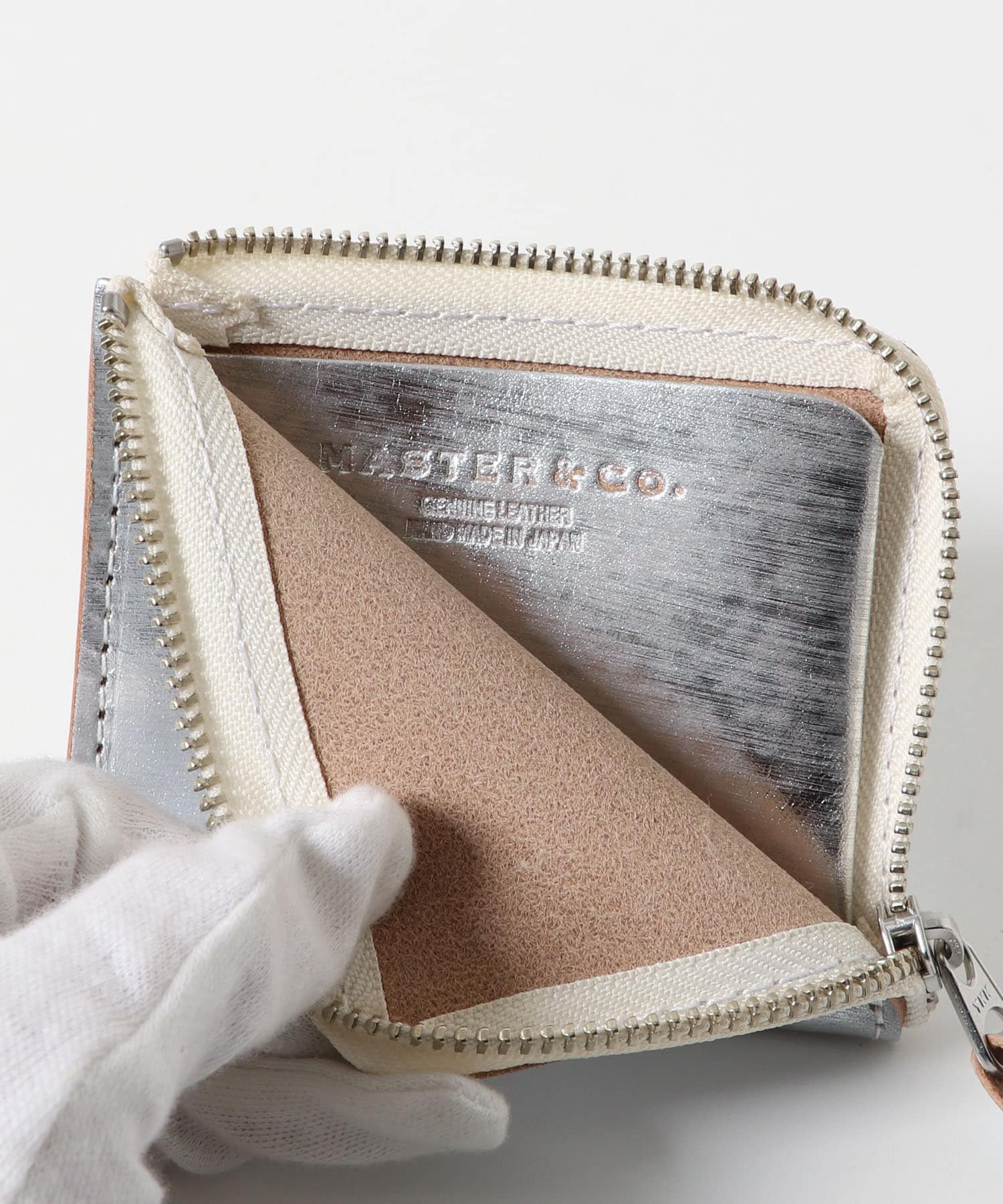 MASTER&Co.　SILVERLEATHER MINI WALLET SILVER Free