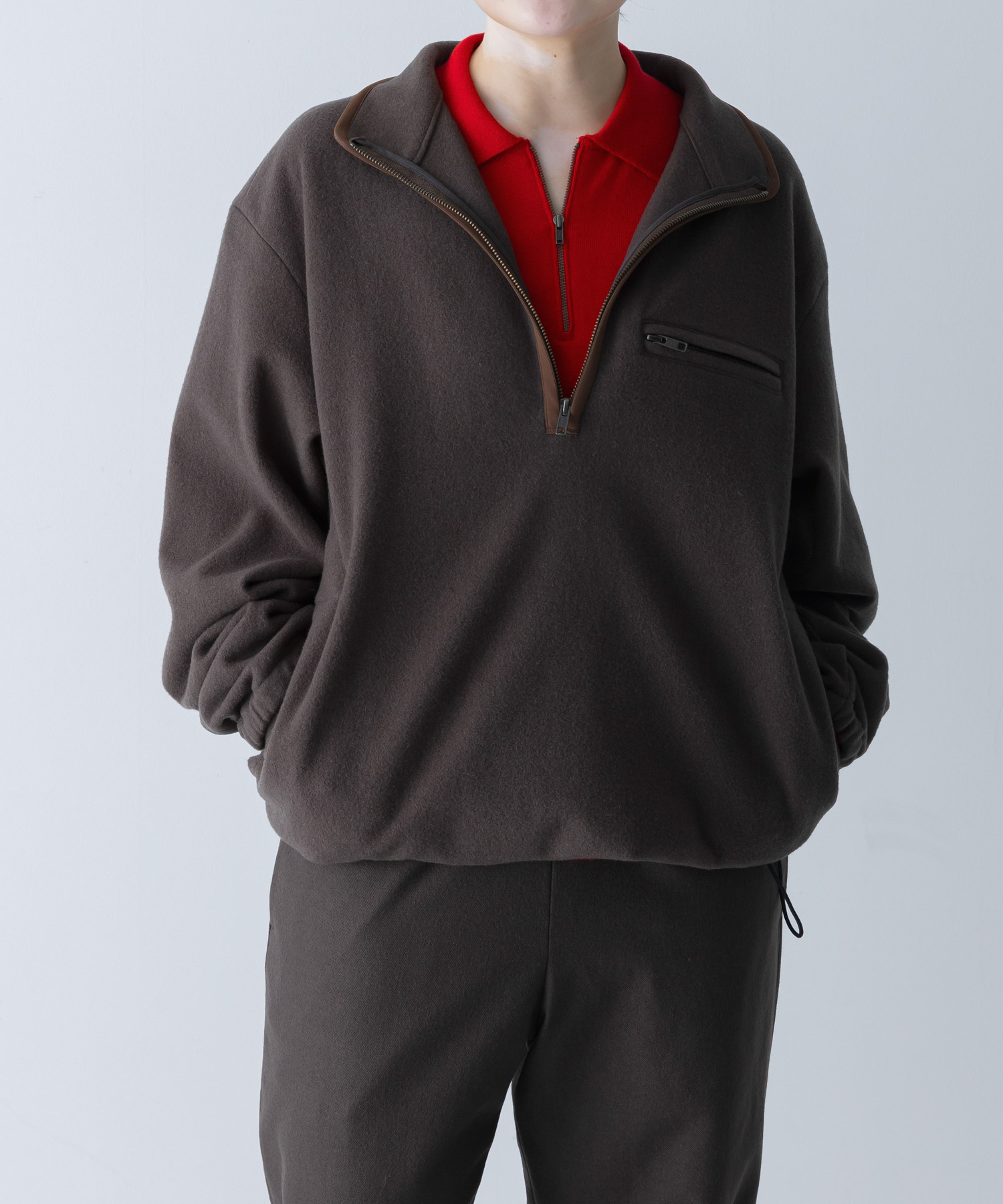 UNDECORATED　HIGH GAGE WOOL FLEECE ZIP