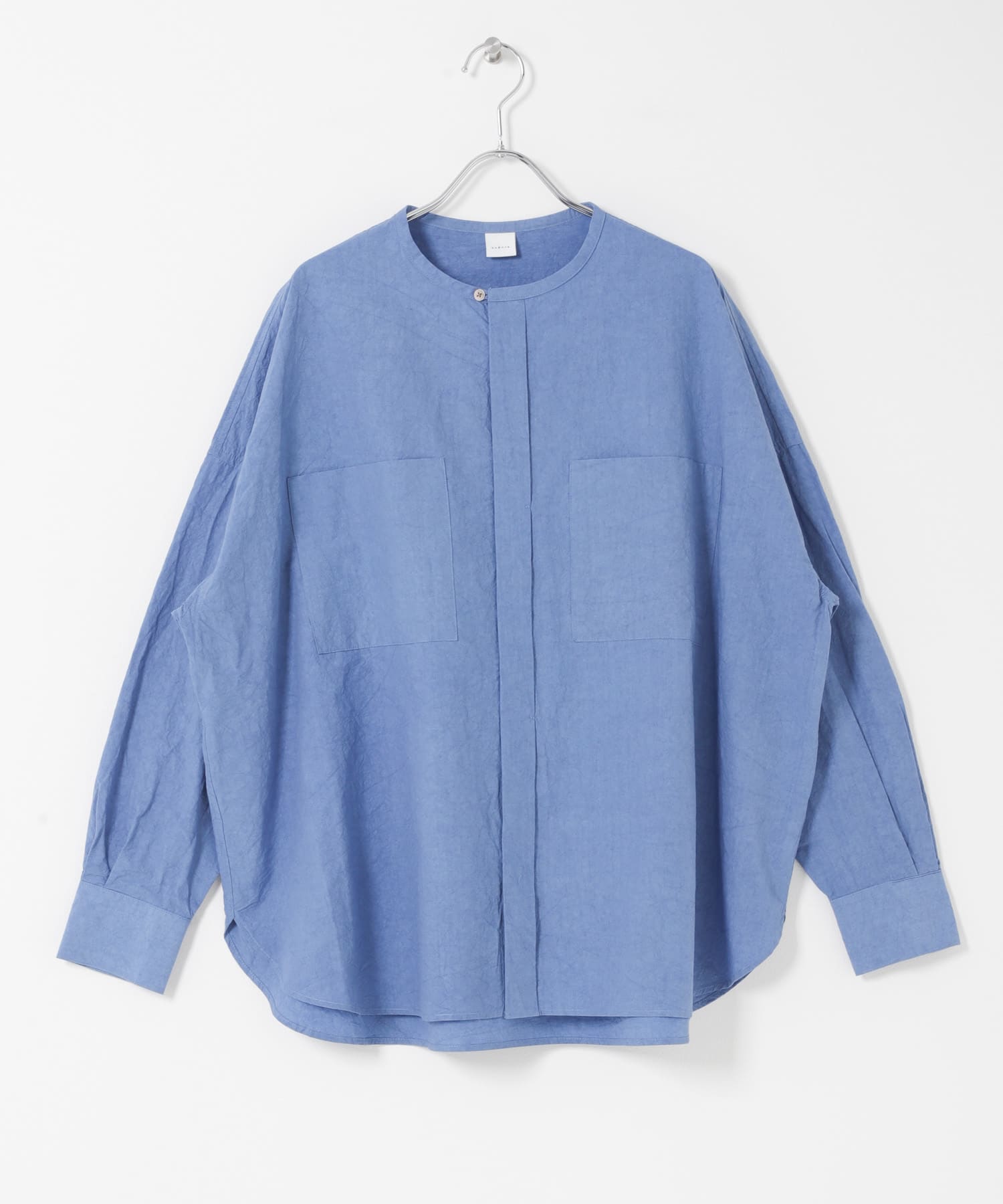 コットンリネンWポケットシャツ BLUE Free