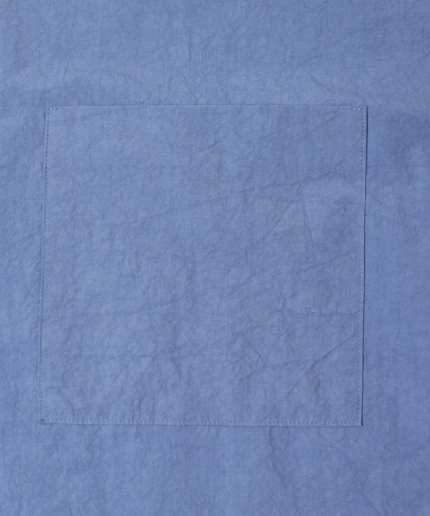コットンリネンWポケットシャツ BLUE Free