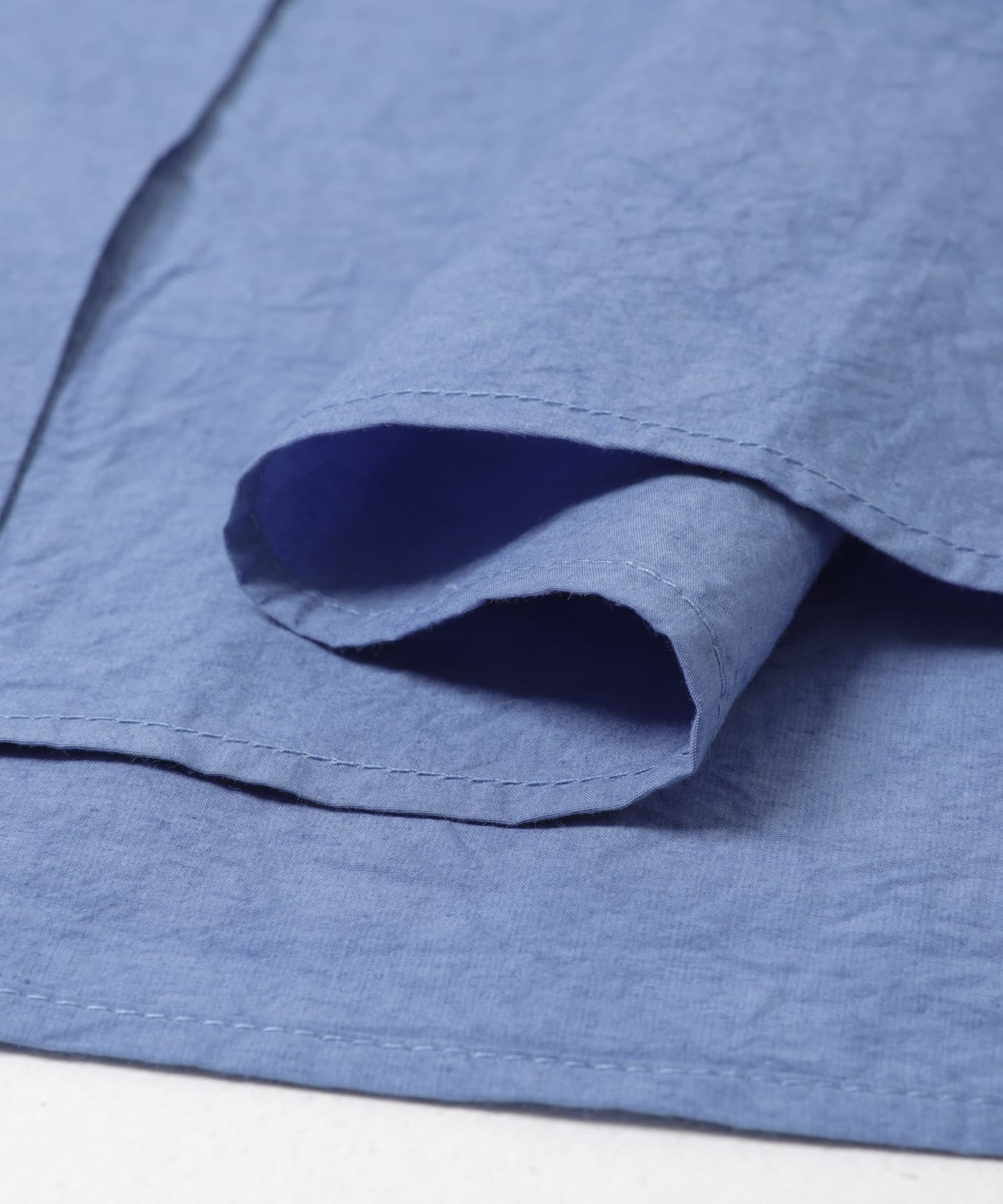 コットンリネンWポケットシャツ BLUE Free