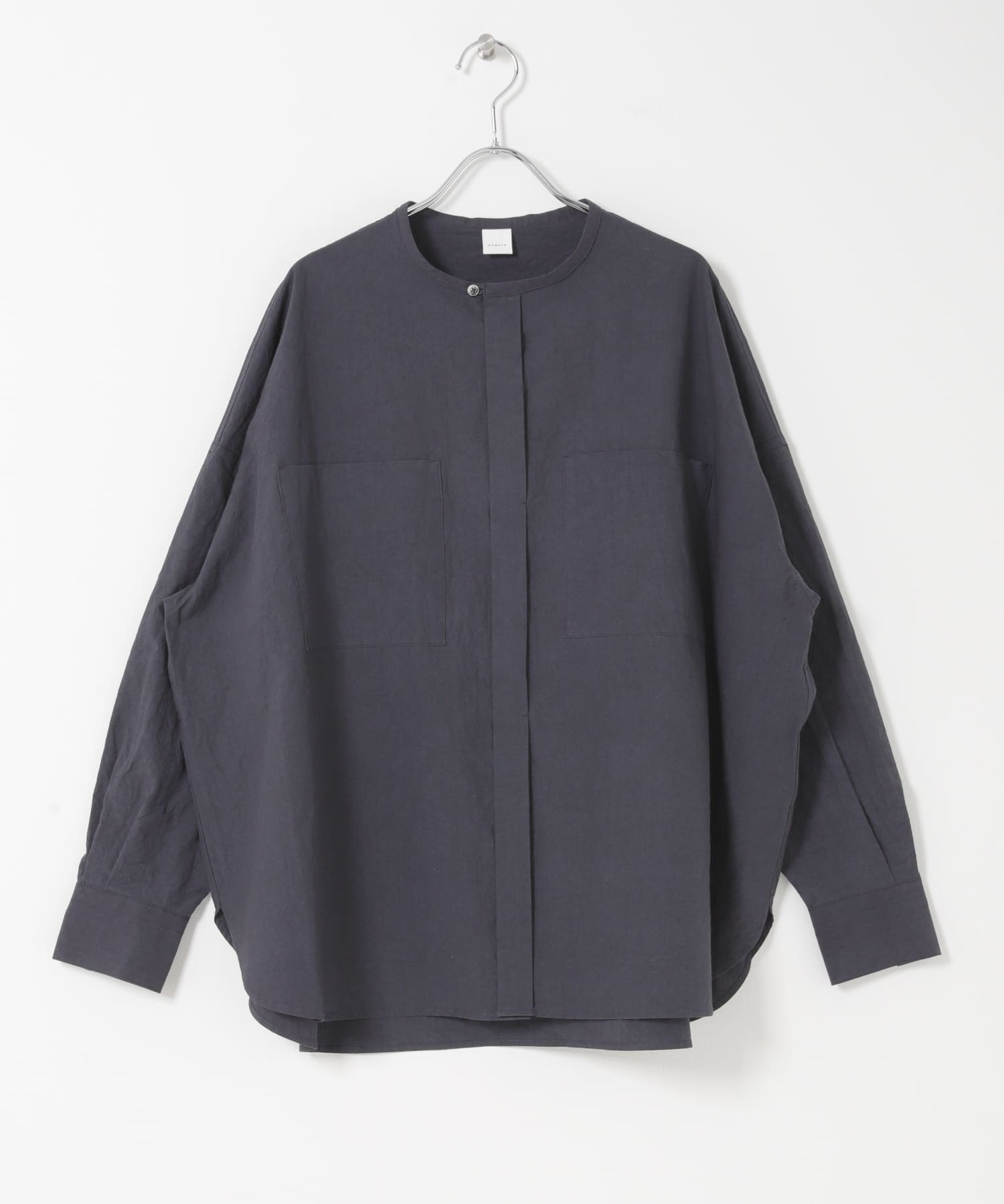 コットンリネンWポケットシャツ NAVY Free