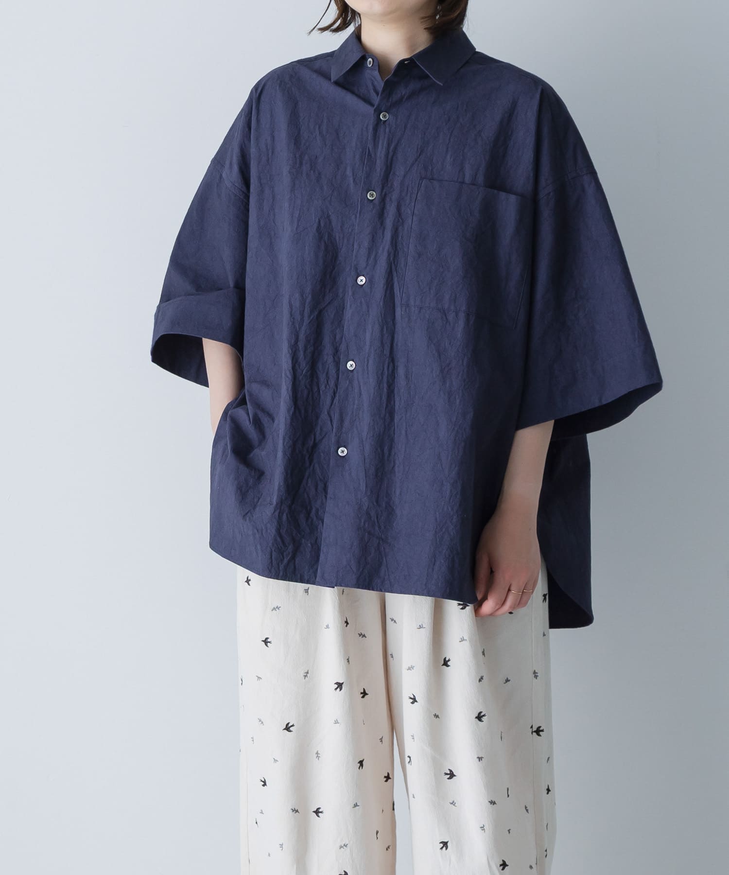 ワイドハーフスリーブシャツ