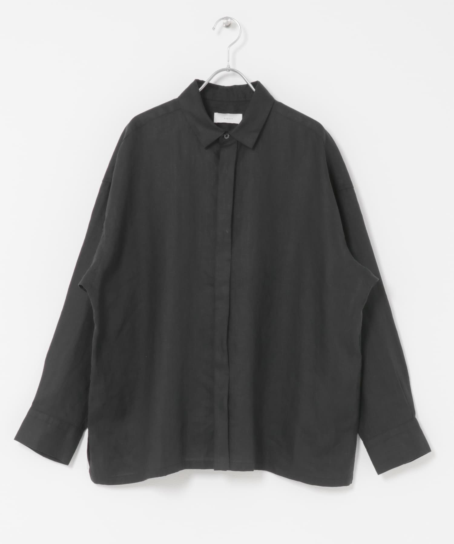 リネンレギュラーボックスシャツ BLACK Free