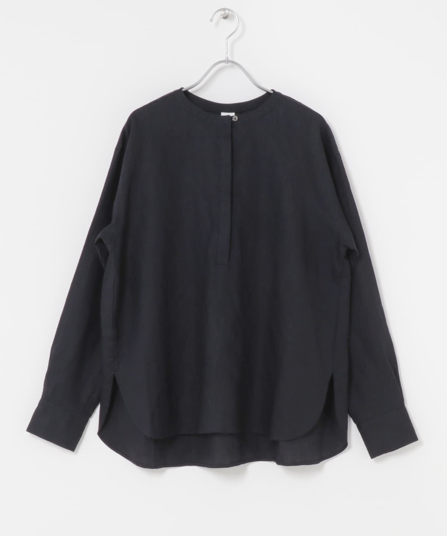 リネンヘンリーワイドシャツ NAVY Free