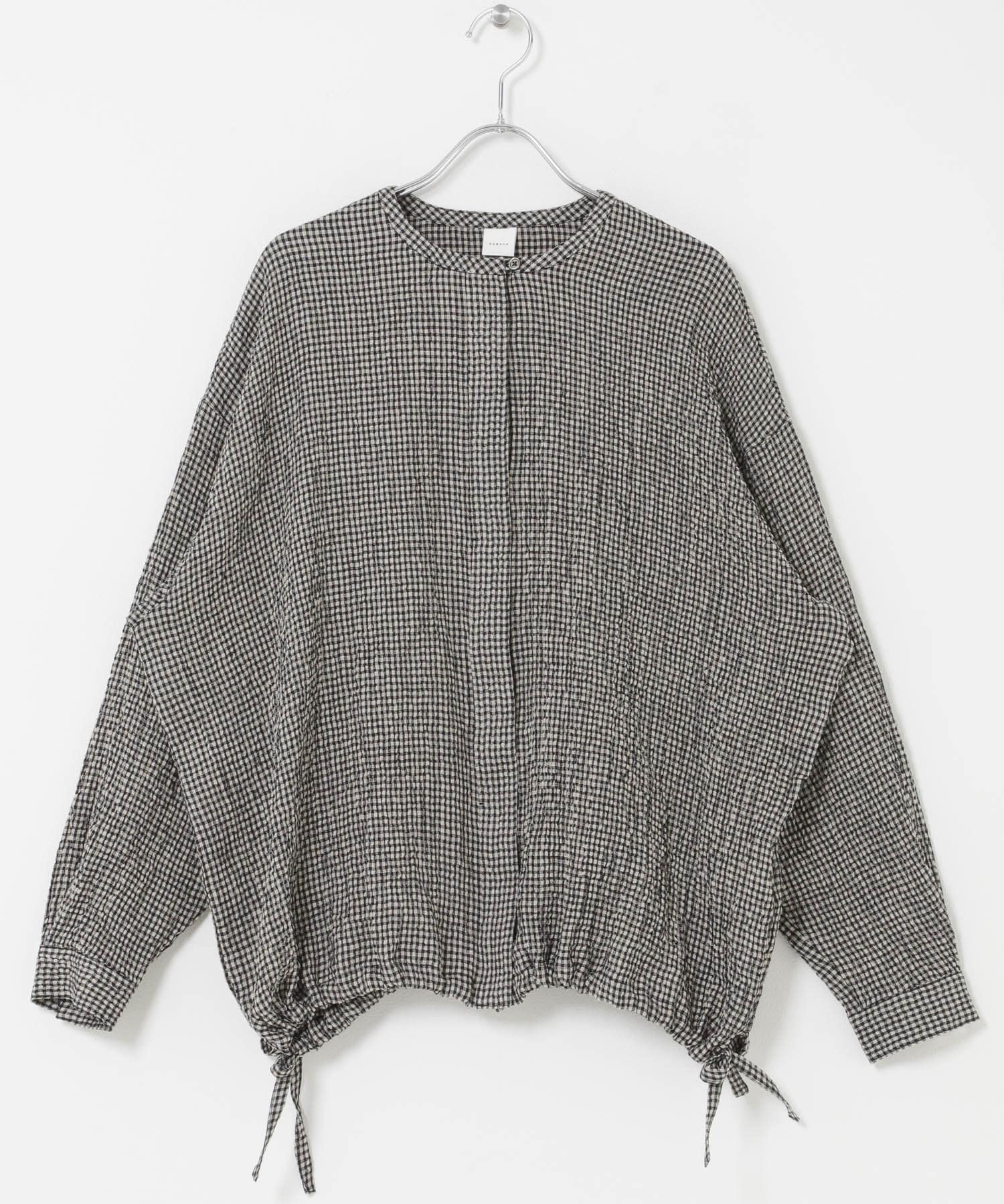 リネンレーヨンチェックシャツカーディガン CHECK S Free