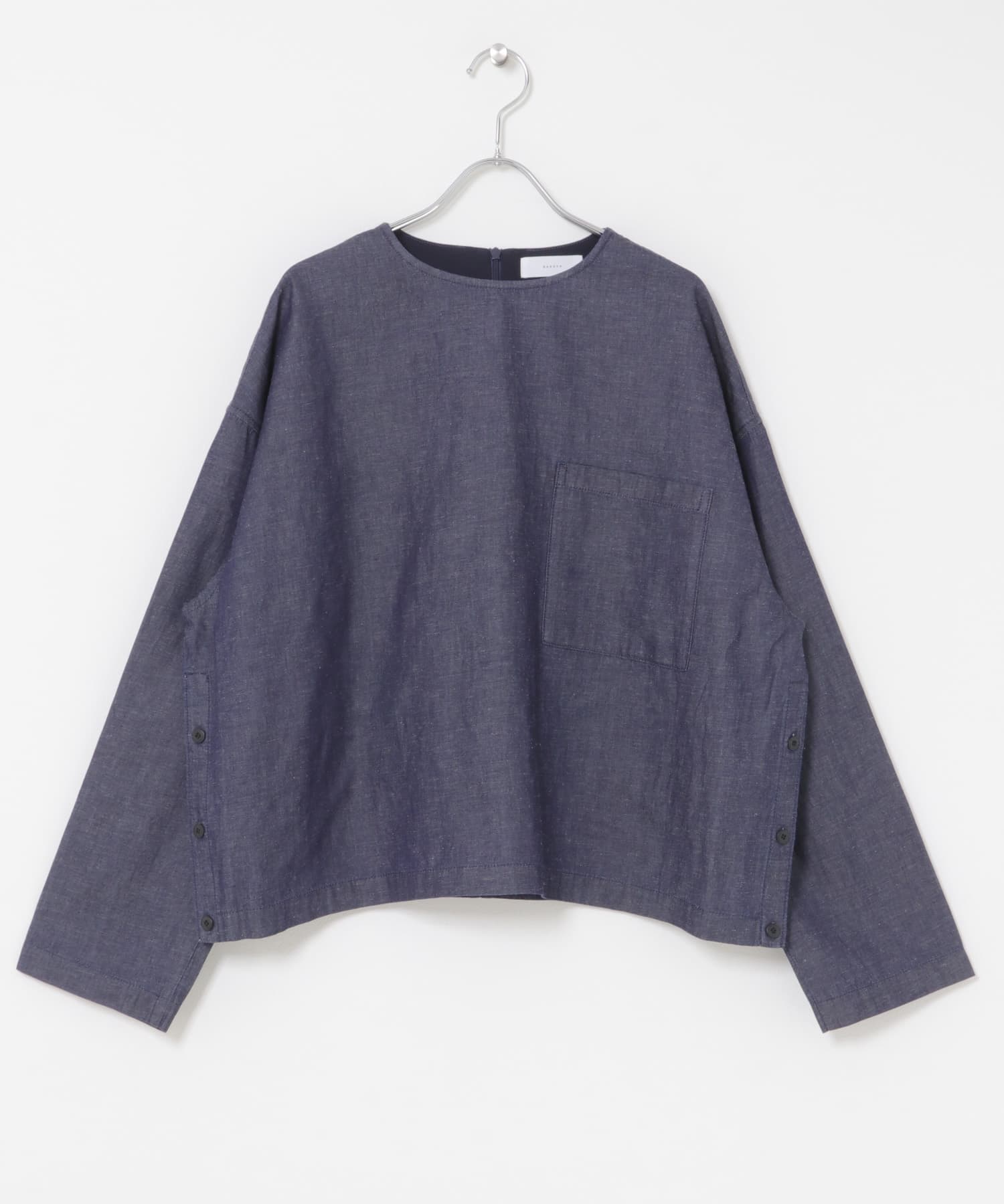 綿麻デニムプルオーバー INDIGO Free