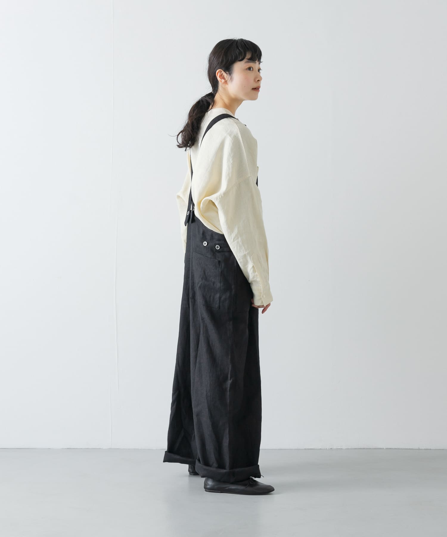 リネンバッククロスサロペット