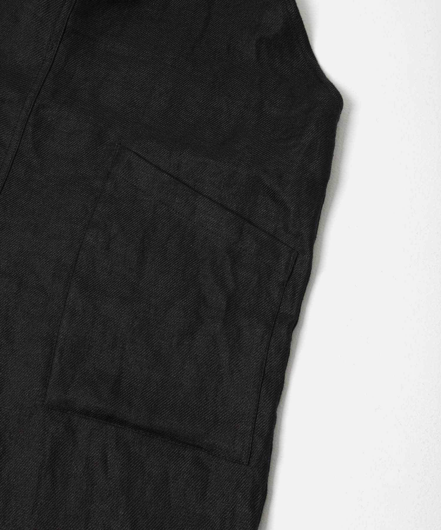 リネンバッククロスサロペット BLACK Free