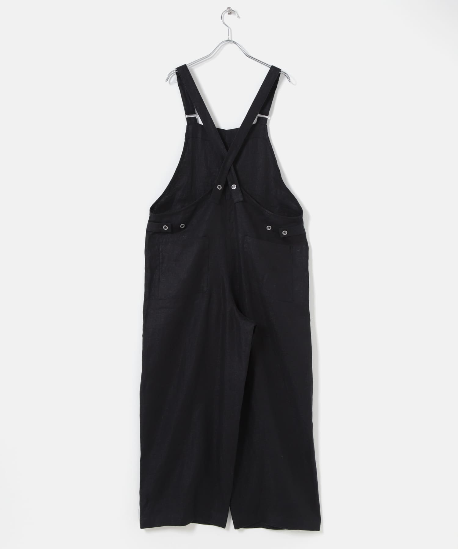 リネンバッククロスサロペット BLACK Free